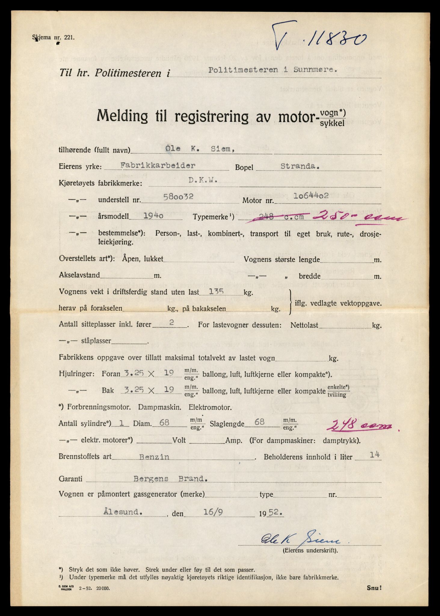 Møre og Romsdal vegkontor - Ålesund trafikkstasjon, AV/SAT-A-4099/F/Fe/L0031: Registreringskort for kjøretøy T 11800 - T 11996, 1927-1998, p. 619