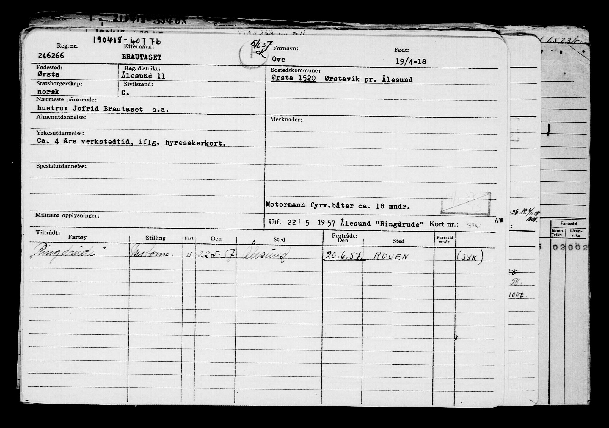 Direktoratet for sjømenn, AV/RA-S-3545/G/Gb/L0157: Hovedkort, 1918, p. 416