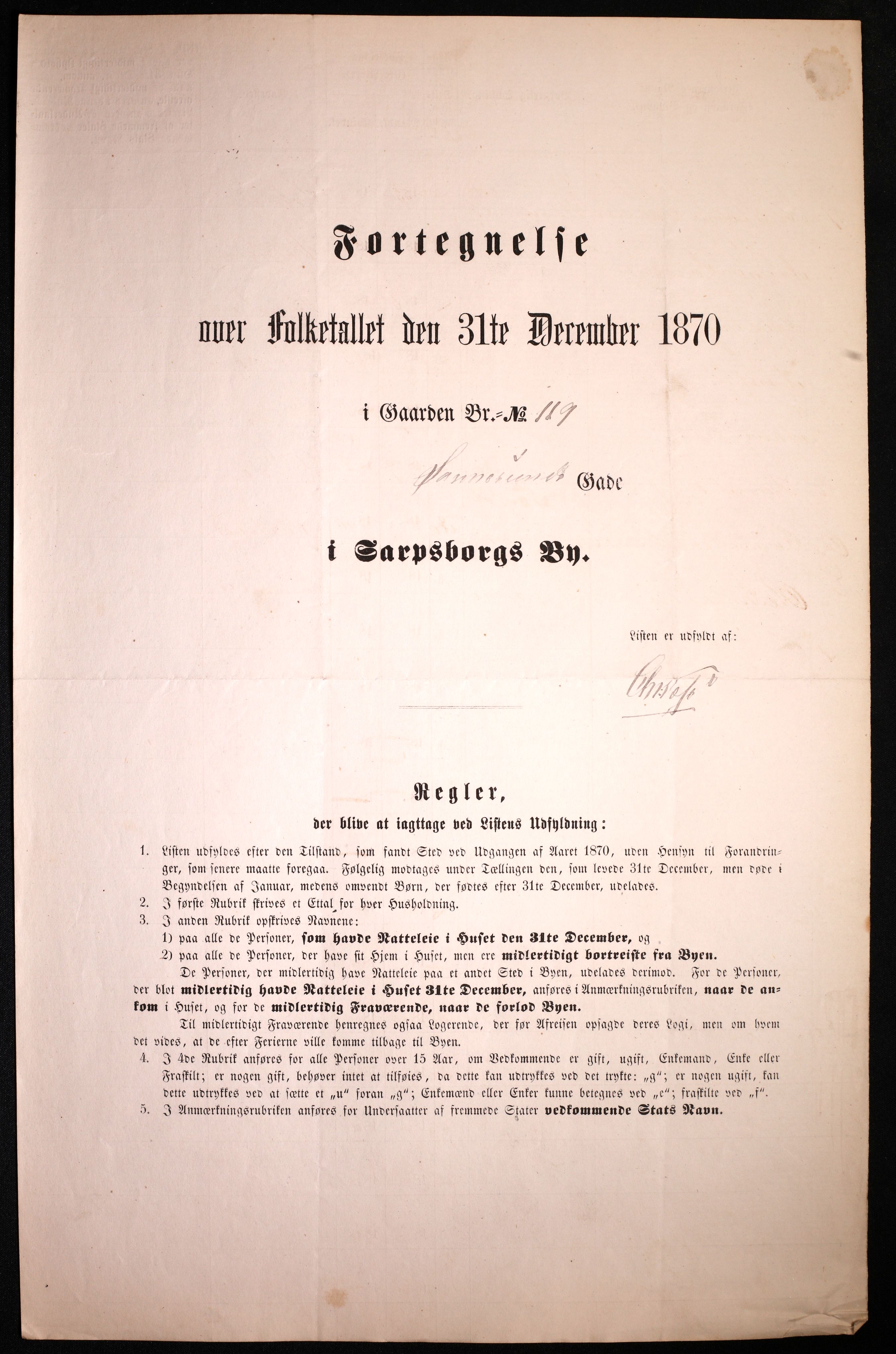 RA, 1870 census for 0102 Sarpsborg, 1870, p. 513