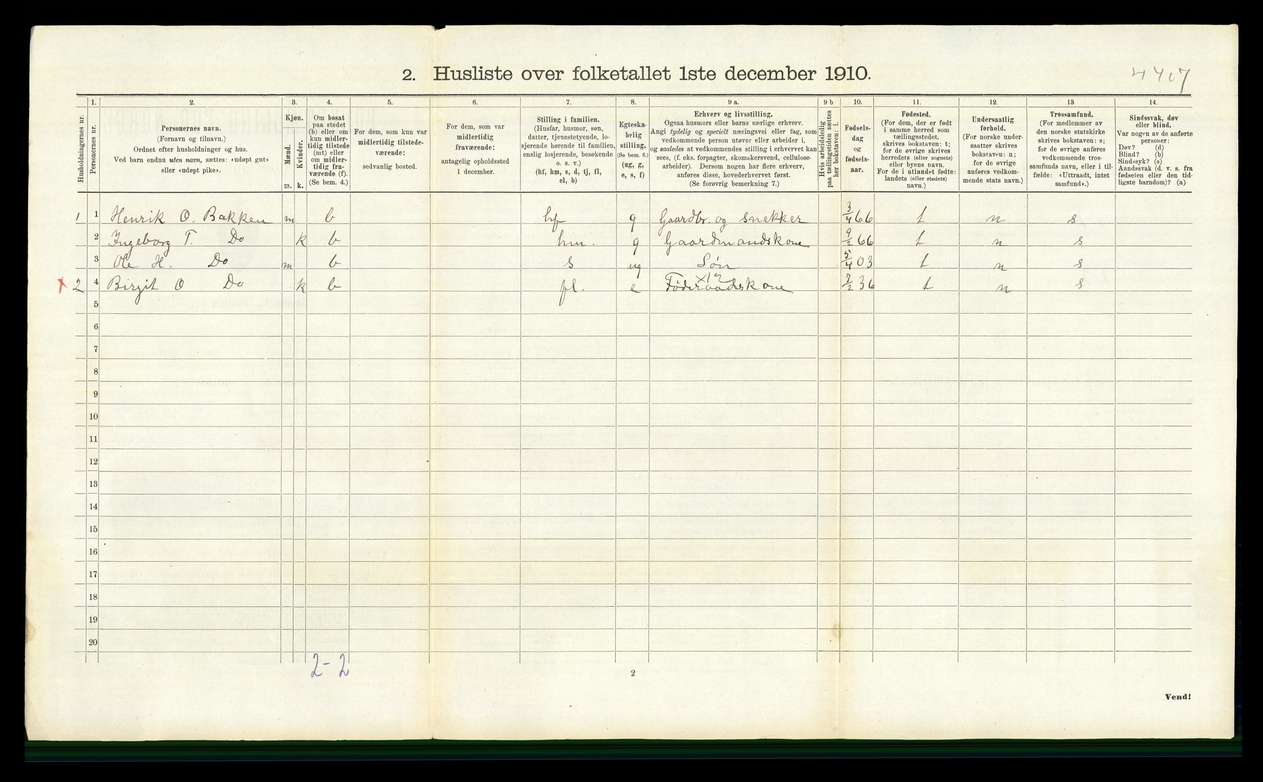 RA, 1910 census for Ål, 1910, p. 342