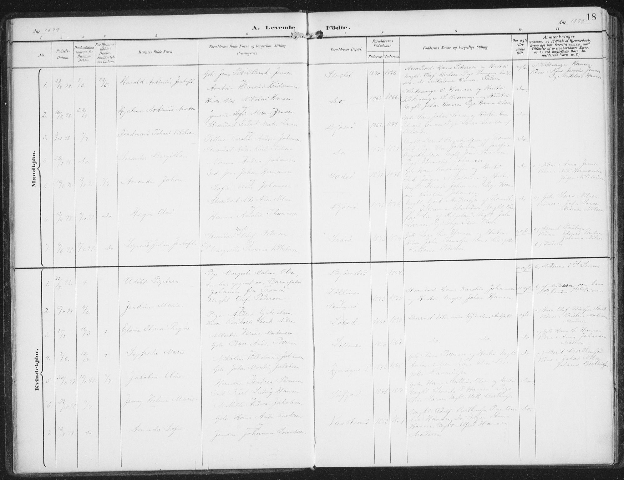 Lenvik sokneprestembete, AV/SATØ-S-1310/H/Ha/Haa/L0015kirke: Parish register (official) no. 15, 1896-1915, p. 18