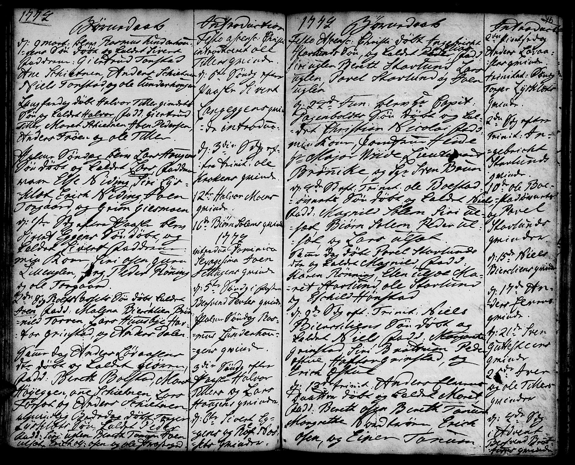 Ministerialprotokoller, klokkerbøker og fødselsregistre - Sør-Trøndelag, SAT/A-1456/618/L0437: Parish register (official) no. 618A02, 1749-1782, p. 46