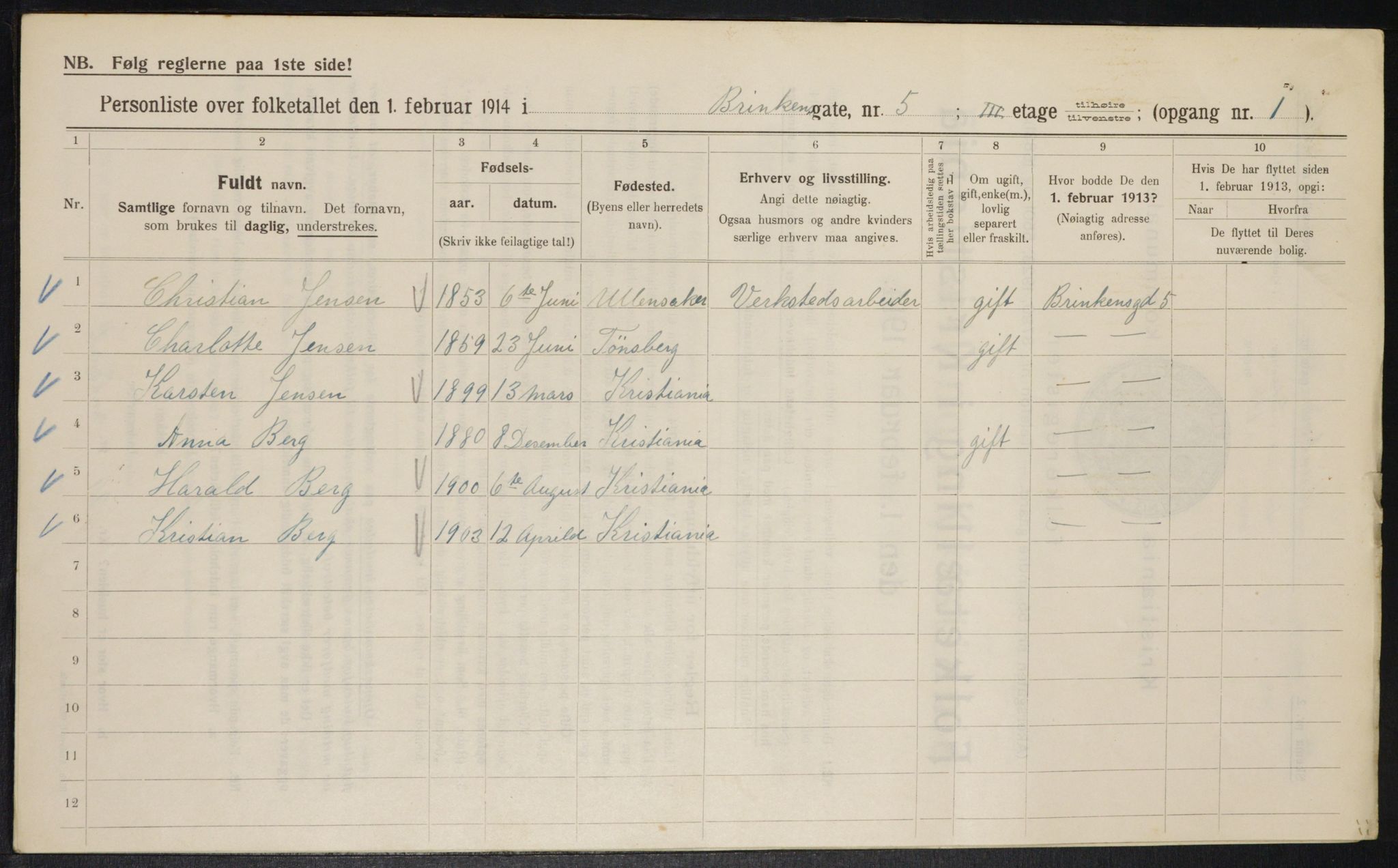 OBA, Municipal Census 1914 for Kristiania, 1914, p. 8829
