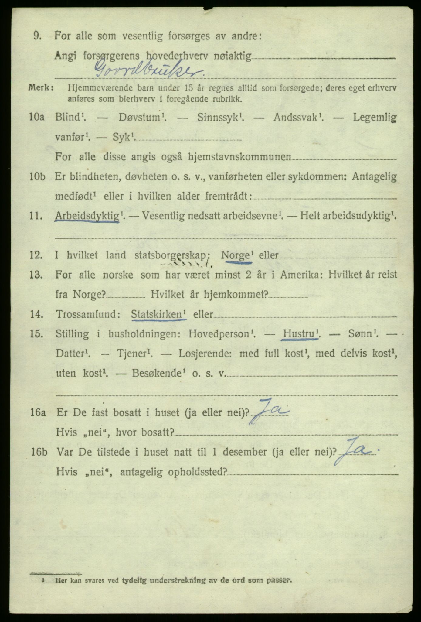 SAB, 1920 census for Solund, 1920, p. 3247