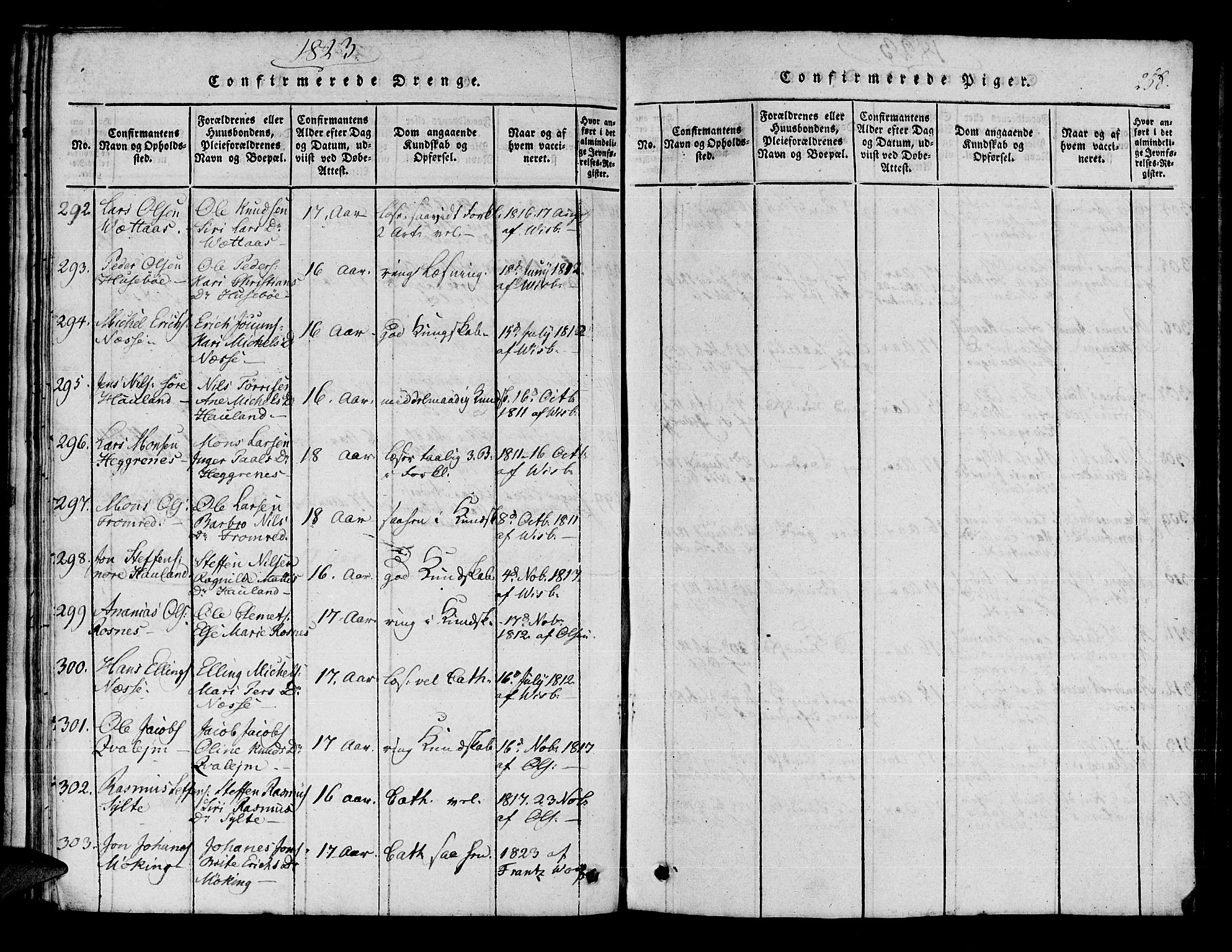 Manger sokneprestembete, AV/SAB-A-76801/H/Haa: Parish register (official) no. A 3, 1816-1824, p. 258