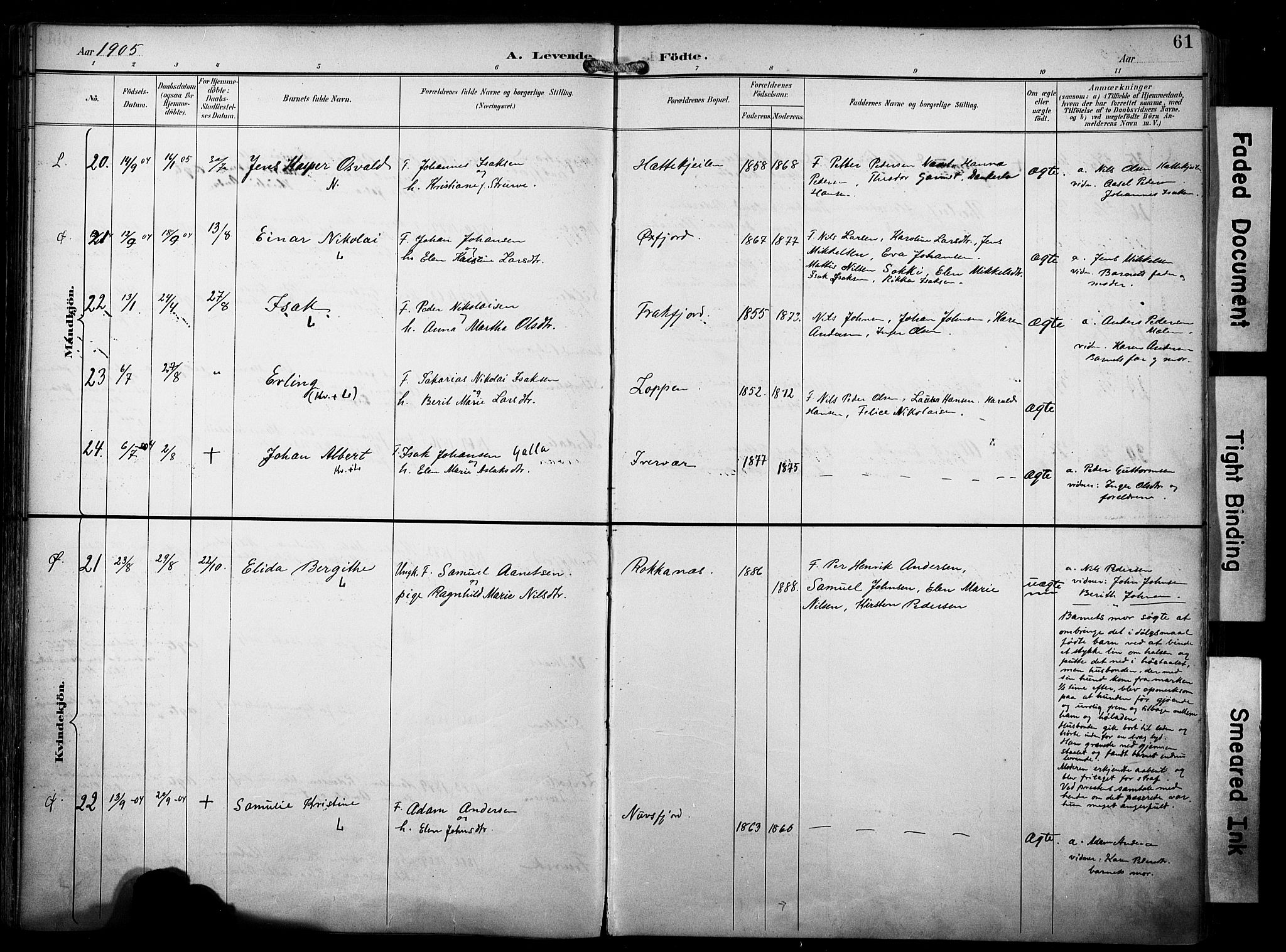 Loppa sokneprestkontor, SATØ/S-1339/H/Ha/L0009kirke: Parish register (official) no. 9, 1895-1909, p. 61