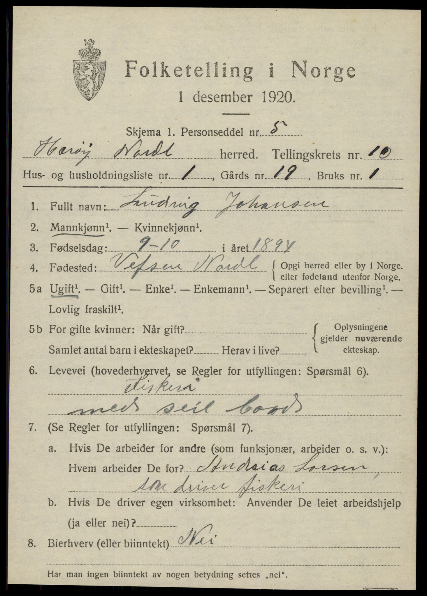 SAT, 1920 census for Herøy, 1920, p. 5614