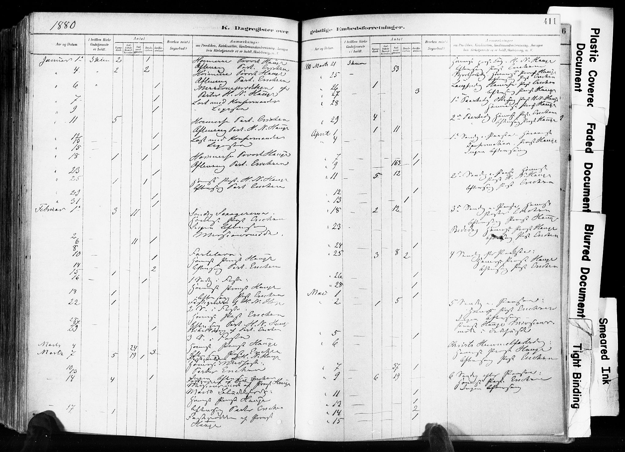 Skien kirkebøker, SAKO/A-302/F/Fa/L0009: Parish register (official) no. 9, 1878-1890, p. 411