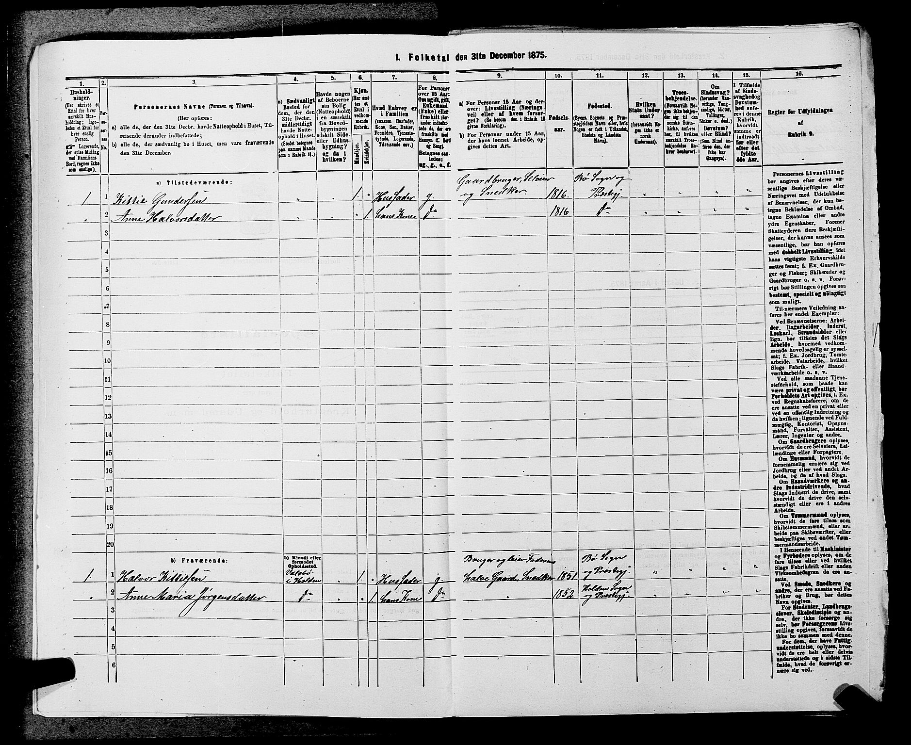 SAKO, 1875 census for 0819P Holla, 1875, p. 965