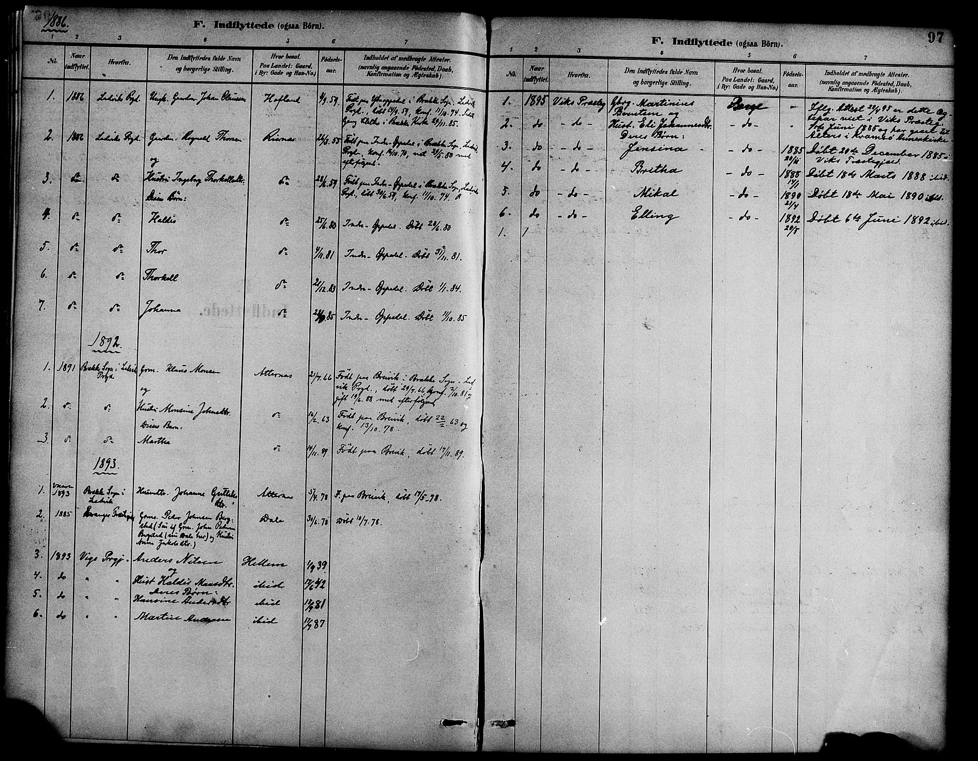 Hyllestad sokneprestembete, SAB/A-80401: Parish register (official) no. B 1, 1886-1904, p. 97