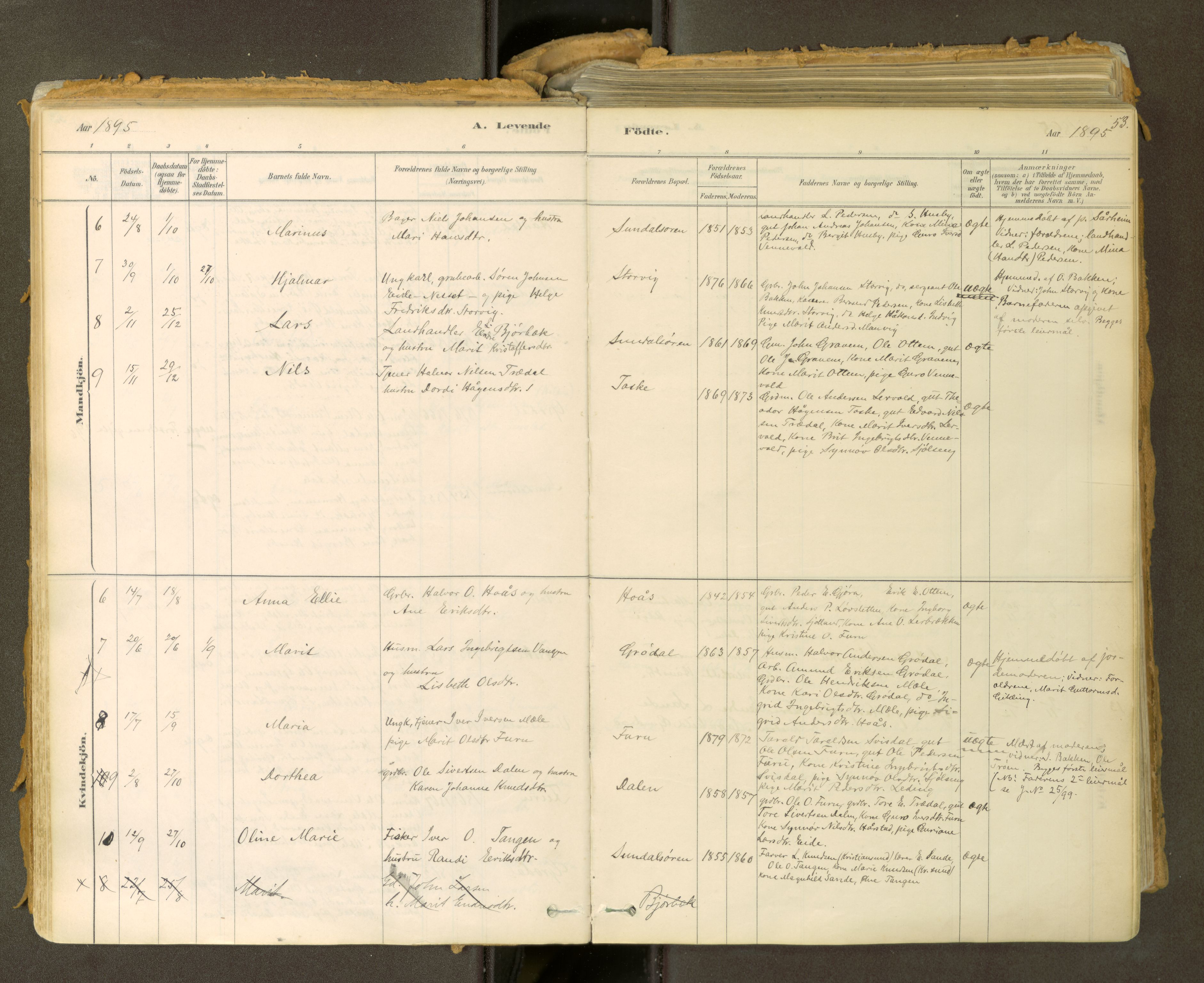 Sunndal sokneprestkontor, AV/SAT-A-1085/1/I/I1/I1a: Parish register (official) no. 2, 1877-1914, p. 53