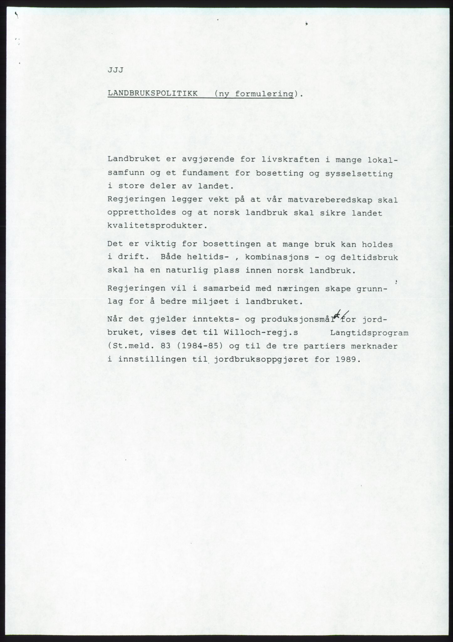 Forhandlingsmøtene 1989 mellom Høyre, KrF og Senterpartiet om dannelse av regjering, AV/RA-PA-0697/A/L0001: Forhandlingsprotokoll med vedlegg, 1989, p. 205