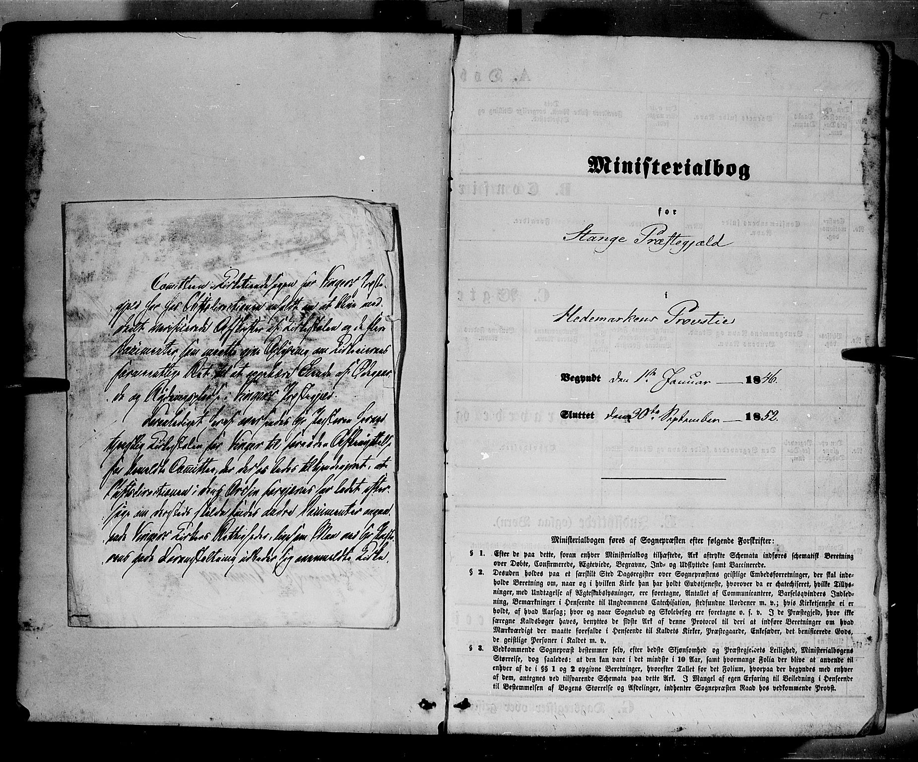 Stange prestekontor, AV/SAH-PREST-002/K/L0011: Parish register (official) no. 11, 1846-1852