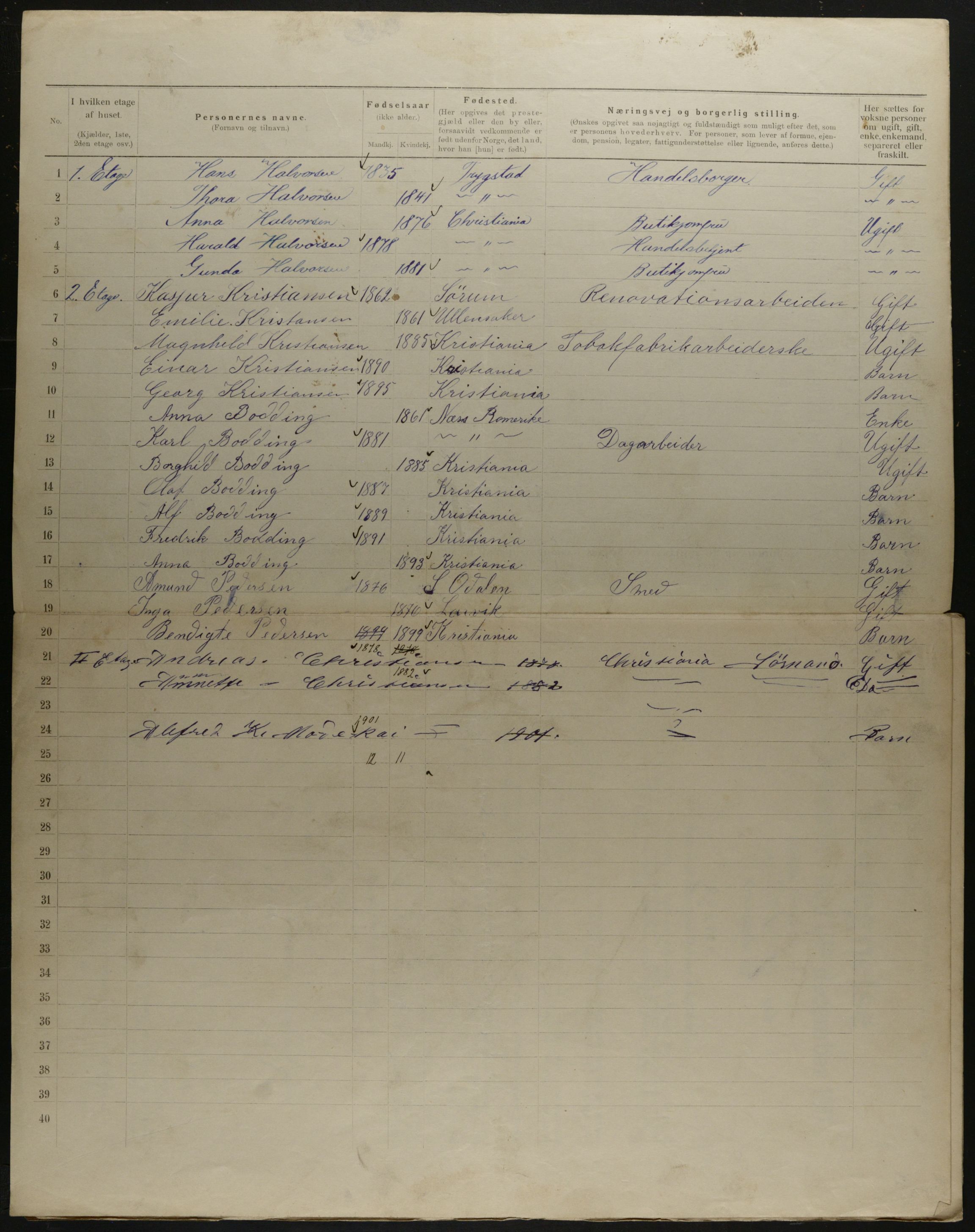 OBA, Municipal Census 1901 for Kristiania, 1901, p. 14670