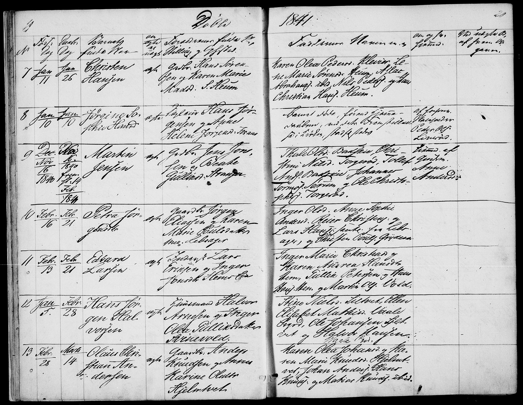 Våle kirkebøker, SAKO/A-334/F/Fa/L0009a: Parish register (official) no. I 9A, 1839-1860, p. 19-20