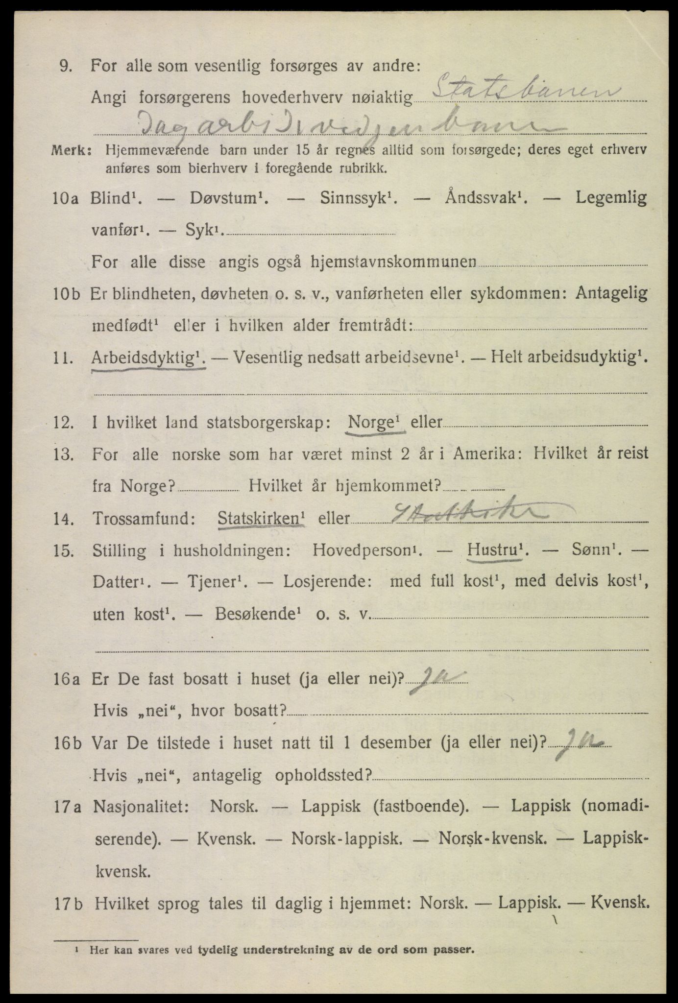 SAT, 1920 census for Ankenes, 1920, p. 3702