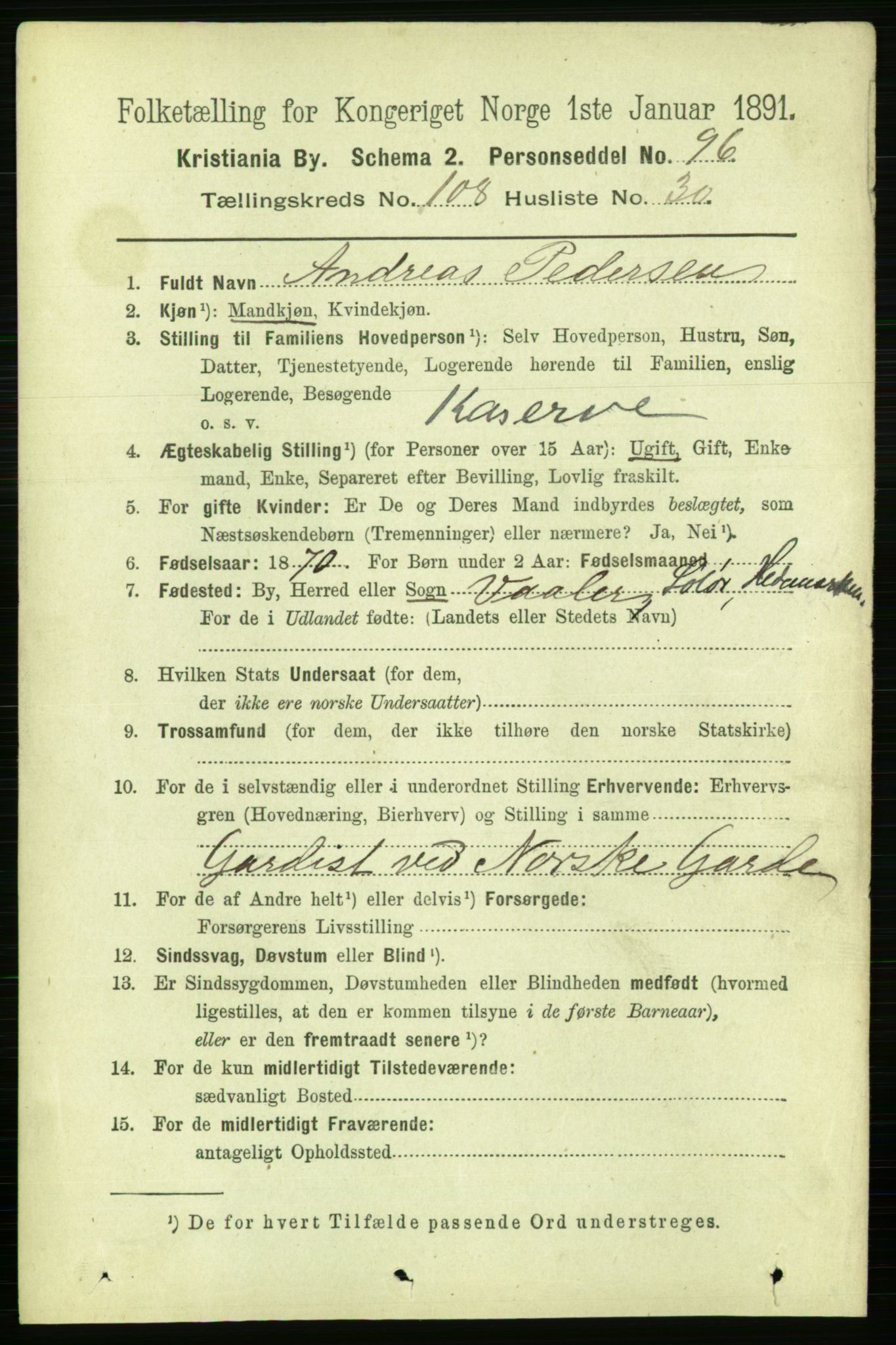 RA, 1891 census for 0301 Kristiania, 1891, p. 56349