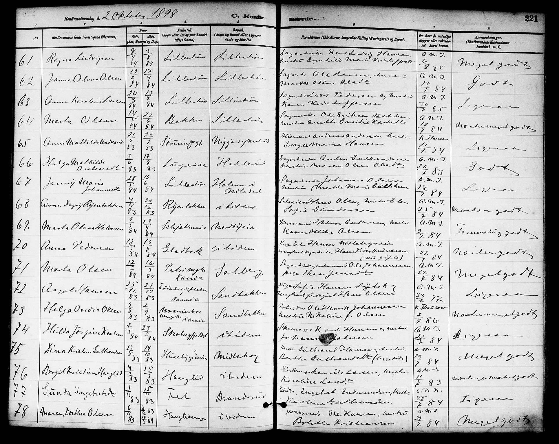 Skedsmo prestekontor Kirkebøker, SAO/A-10033a/F/Fa/L0014: Parish register (official) no. I 14, 1892-1901, p. 221