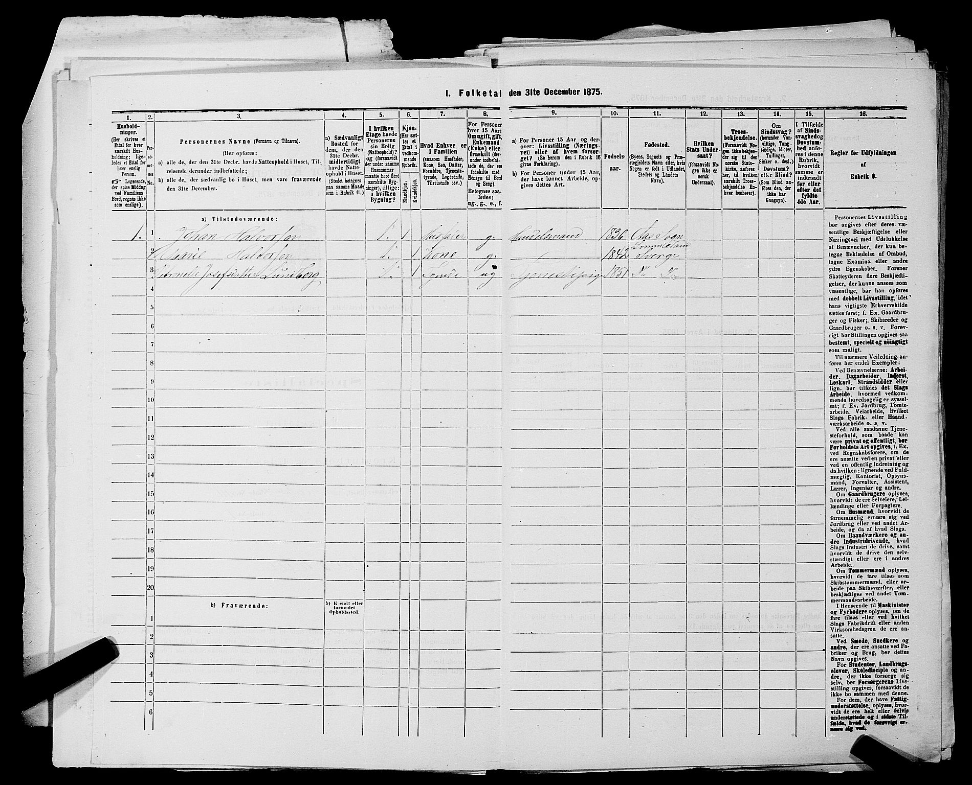 RA, 1875 census for 0101P Fredrikshald, 1875, p. 26