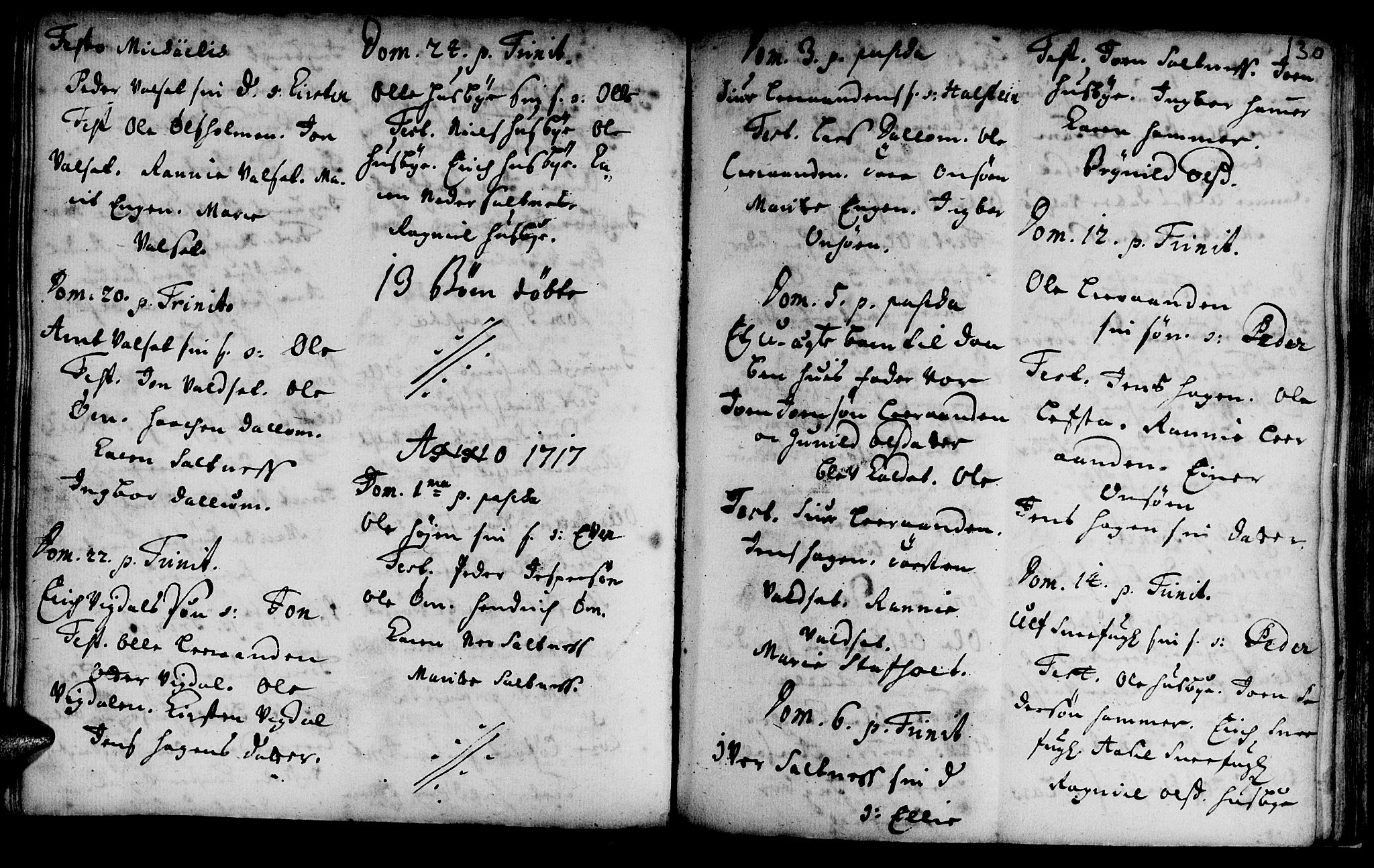 Ministerialprotokoller, klokkerbøker og fødselsregistre - Sør-Trøndelag, SAT/A-1456/666/L0783: Parish register (official) no. 666A01, 1702-1753, p. 130