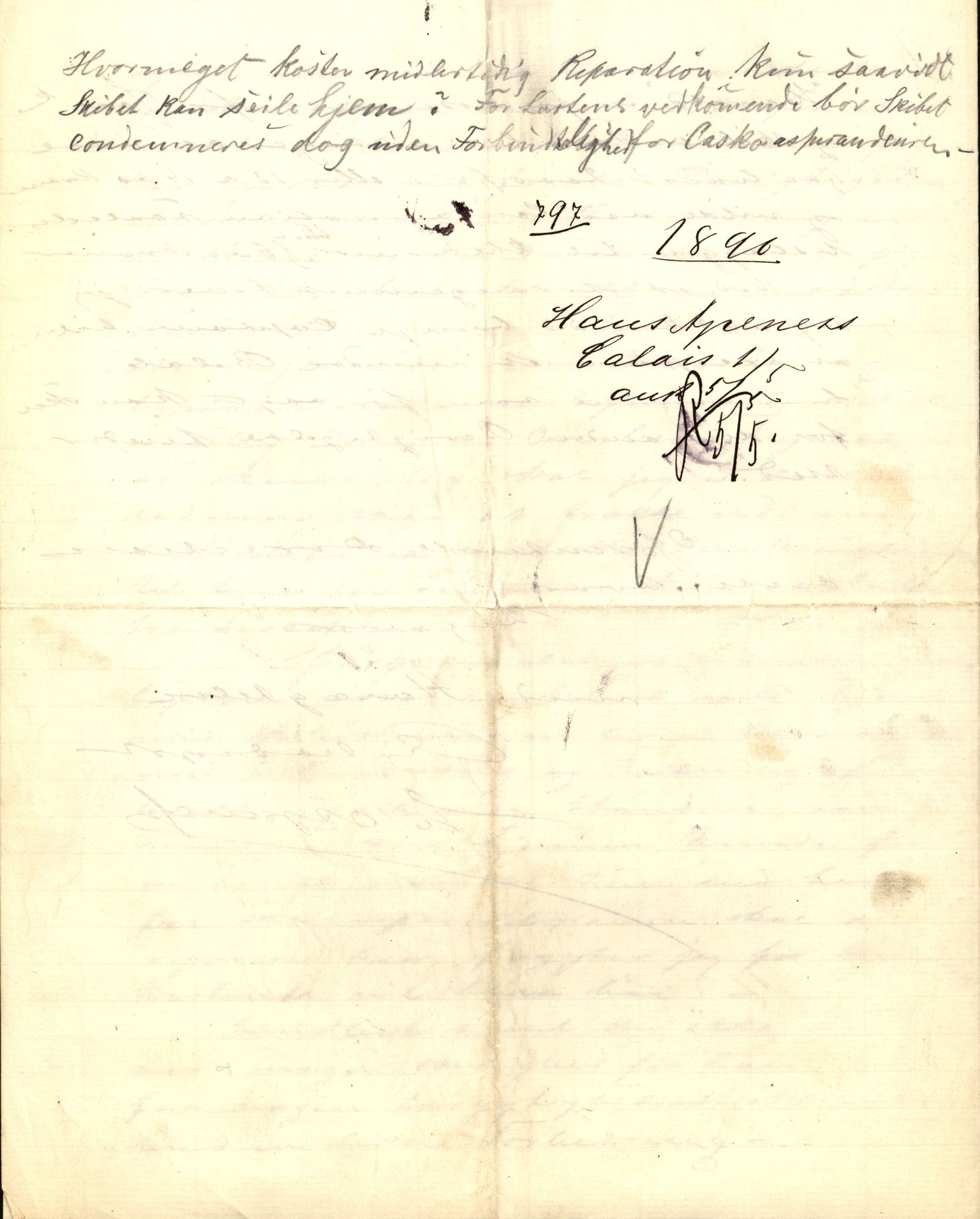 Pa 63 - Østlandske skibsassuranceforening, VEMU/A-1079/G/Ga/L0025/0004: Havaridokumenter / Imanuel, Hefhi, Guldregn, Haabet, Harald, Windsor, 1890, p. 113