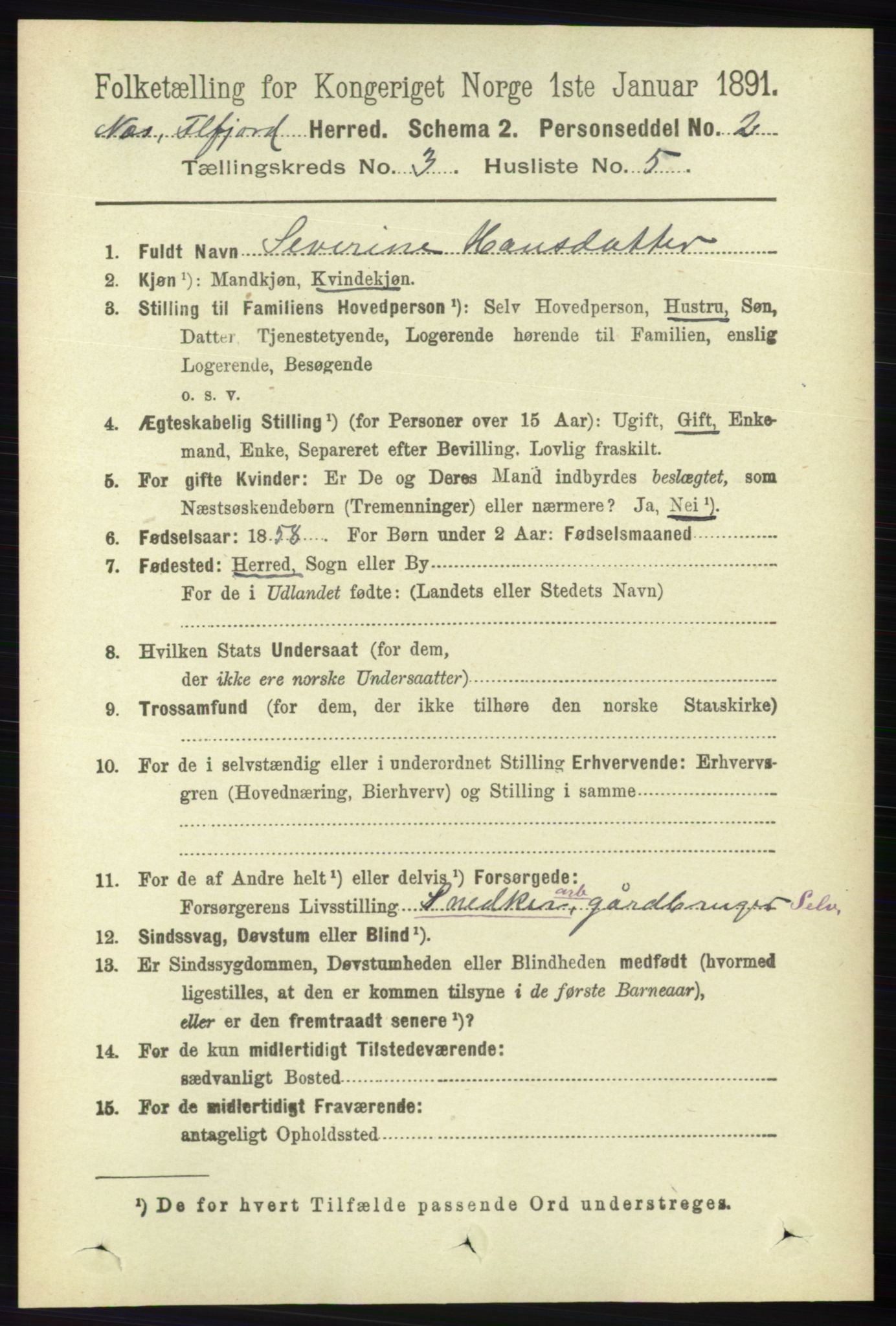 RA, 1891 census for 1043 Hidra og Nes, 1891, p. 944