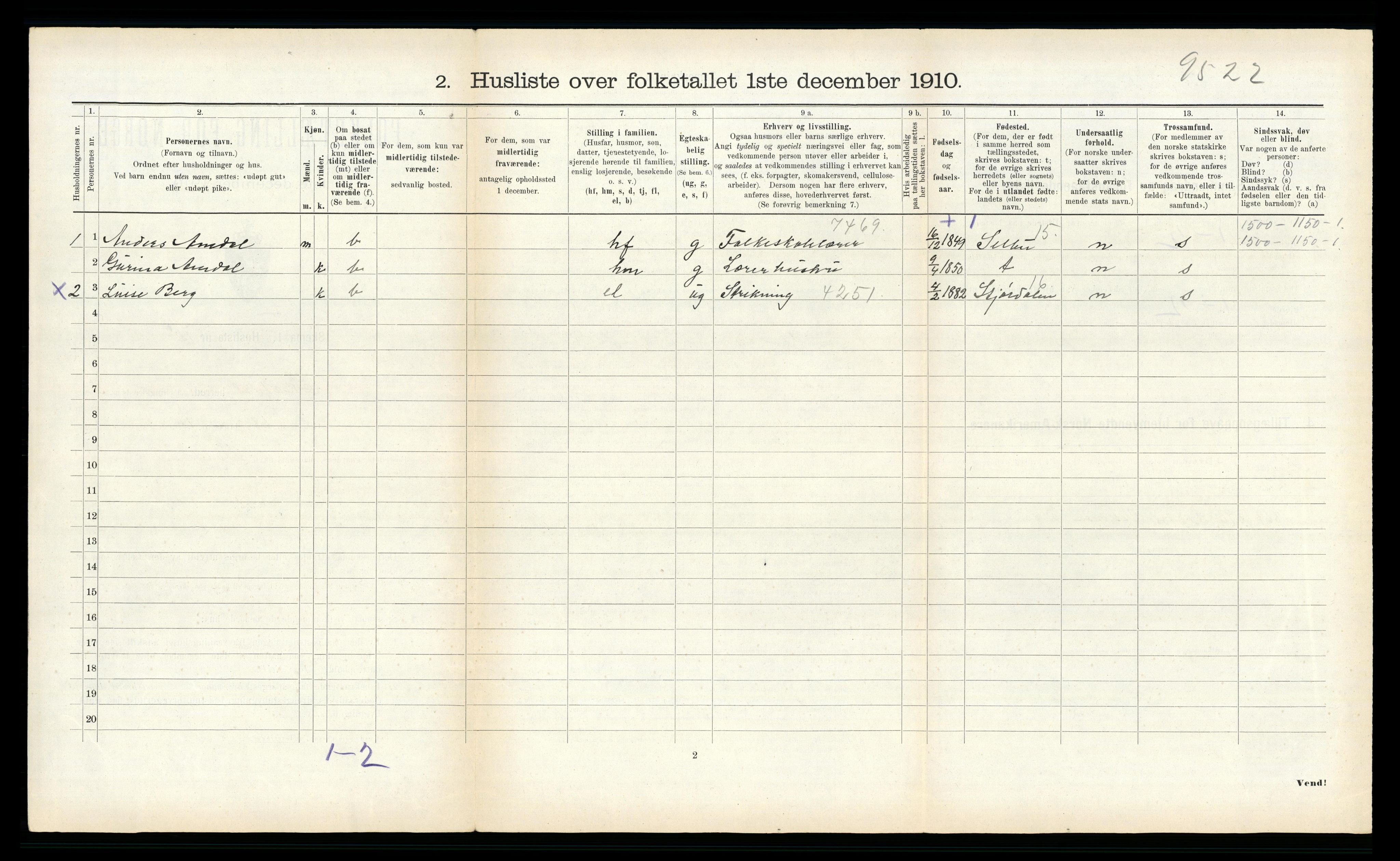 RA, 1910 census for Skatval, 1910, p. 535