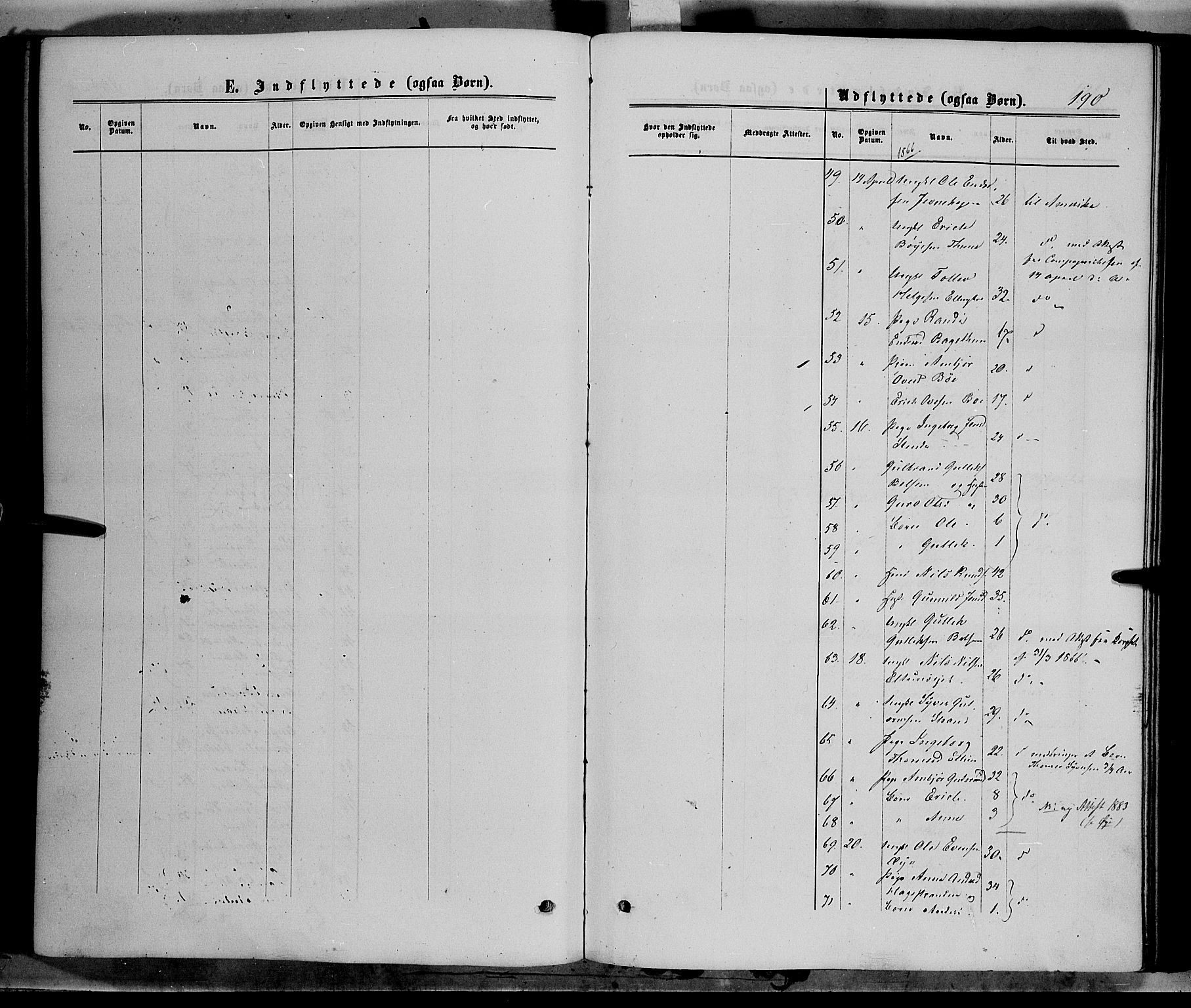 Vang prestekontor, Valdres, SAH/PREST-140/H/Ha/L0007: Parish register (official) no. 7, 1865-1881, p. 190