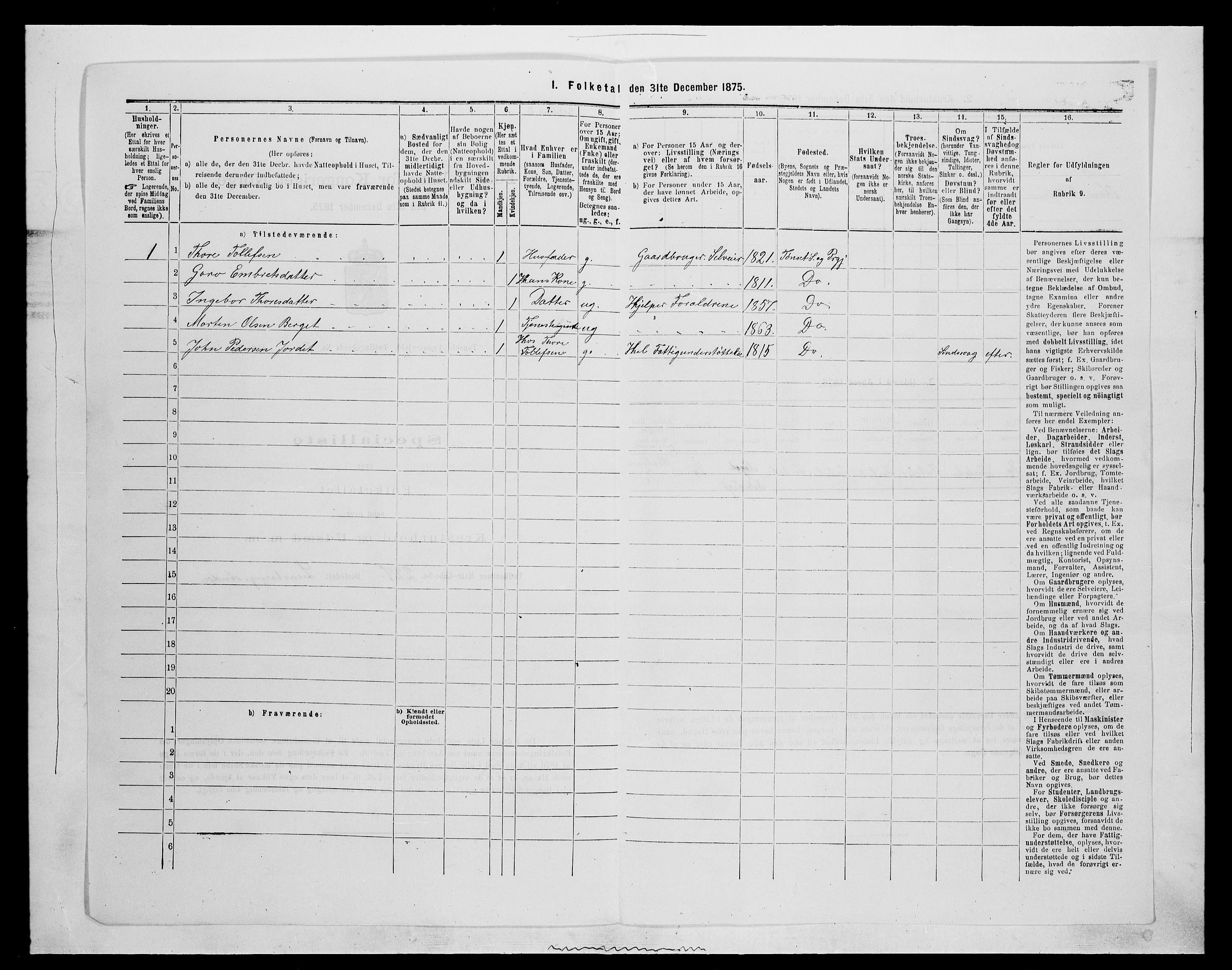 SAH, 1875 census for 0437P Tynset, 1875, p. 918