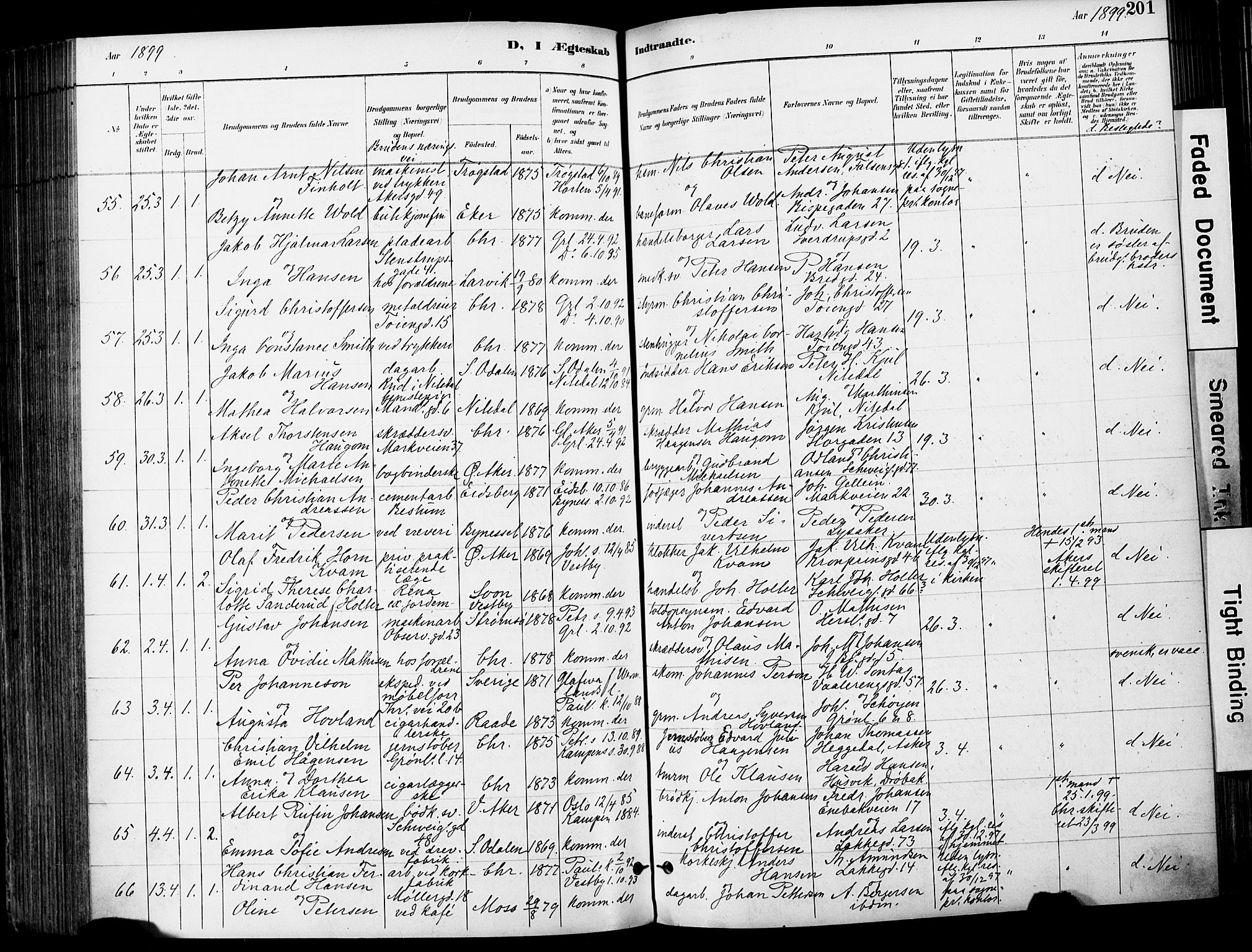 Grønland prestekontor Kirkebøker, AV/SAO-A-10848/F/Fa/L0013: Parish register (official) no. 13, 1887-1906, p. 201