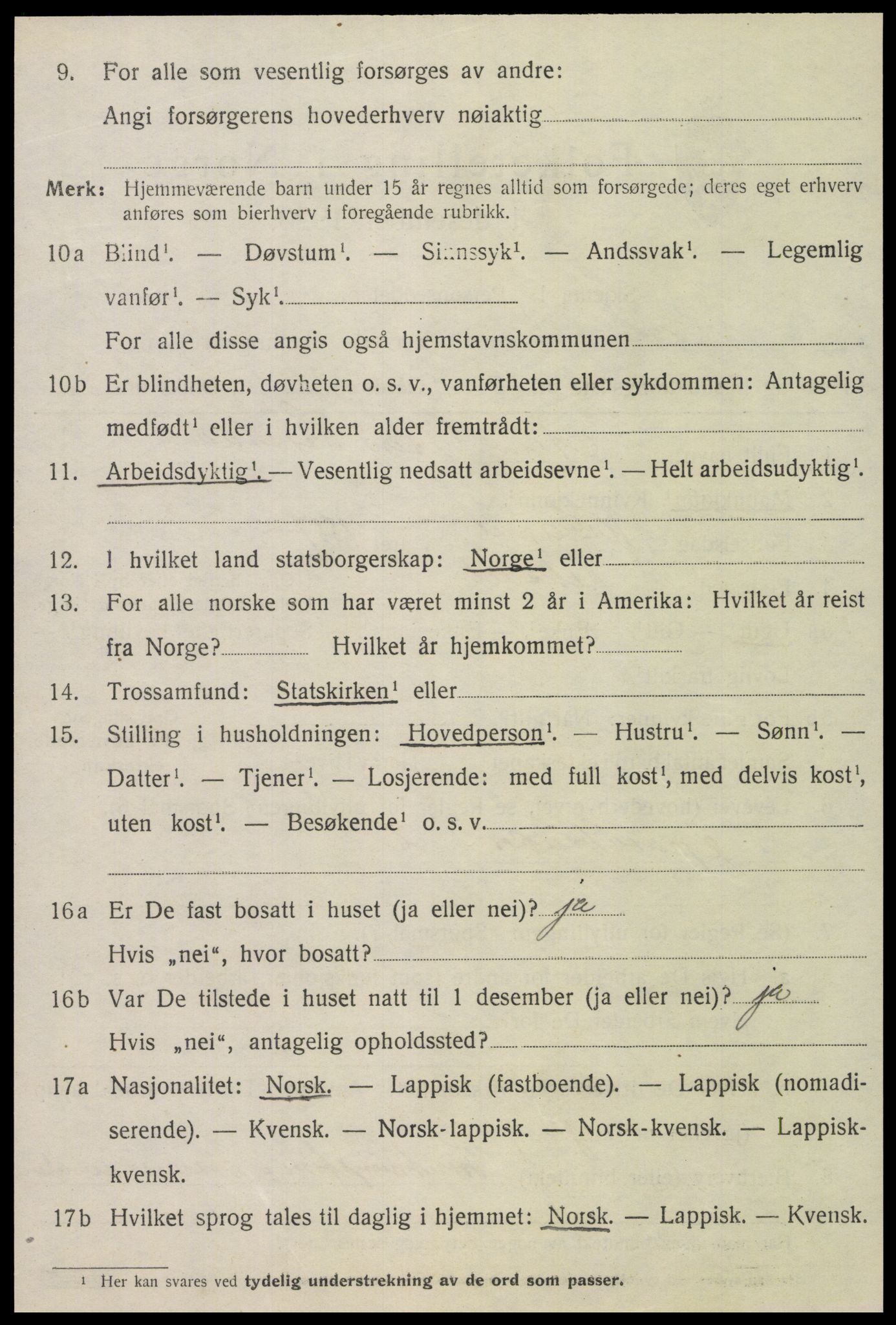 SAT, 1920 census for Leksvik, 1920, p. 4815