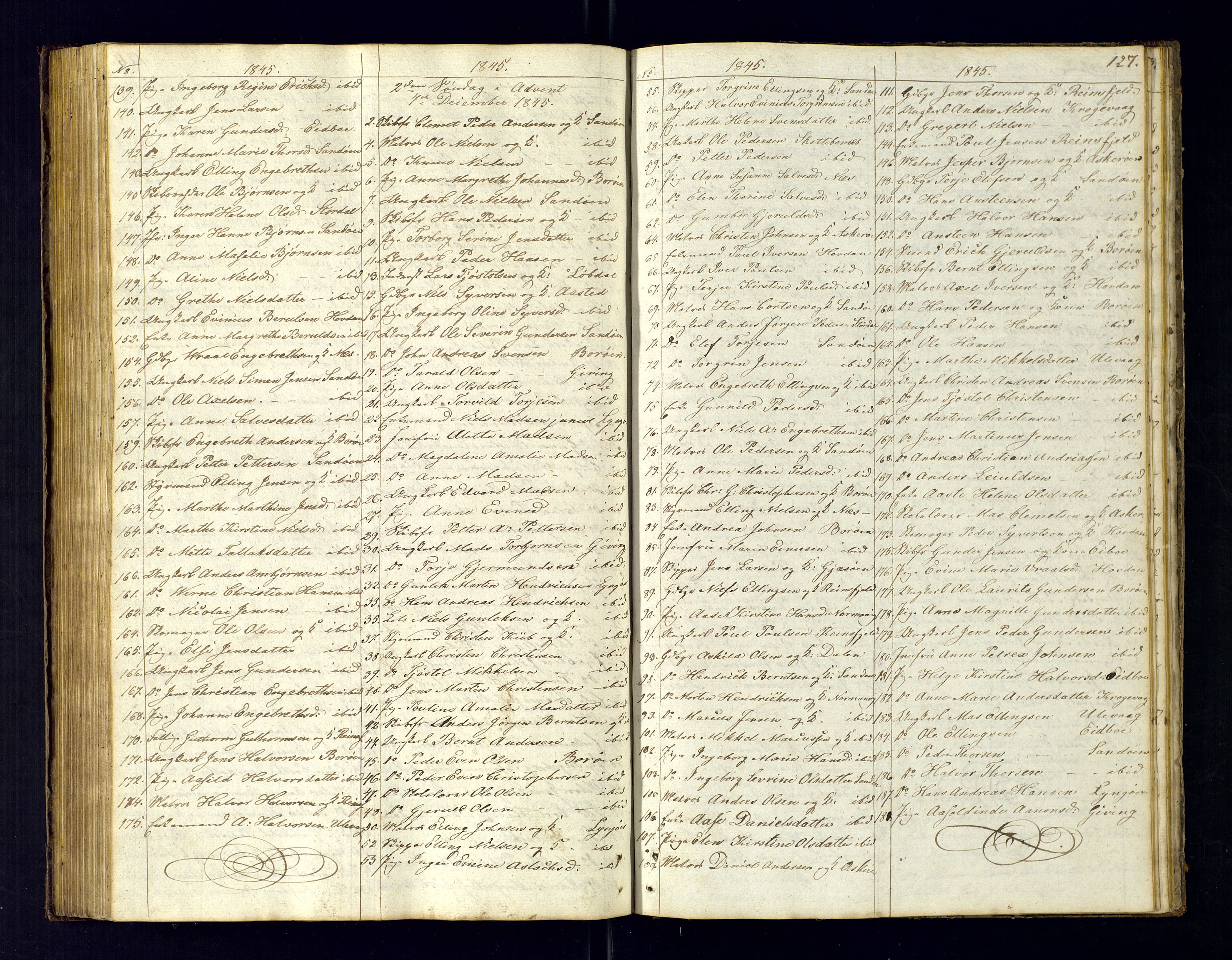 Dypvåg sokneprestkontor, SAK/1111-0007/F/Fc/Fca/L0002: Communicants register no. C-2, 1831-1848, p. 127