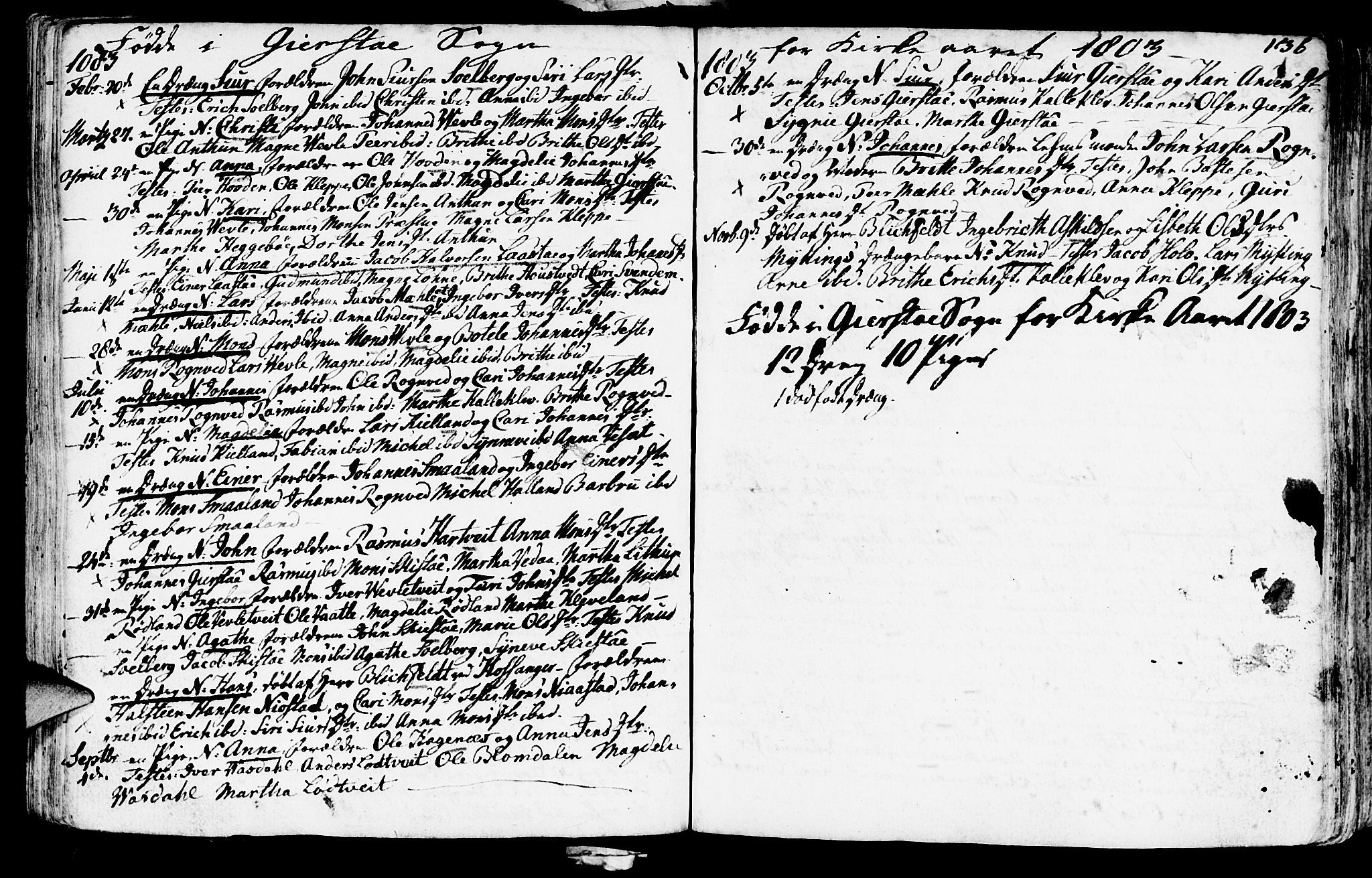 Haus sokneprestembete, SAB/A-75601/H/Haa: Parish register (official) no. A 11, 1796-1816, p. 136