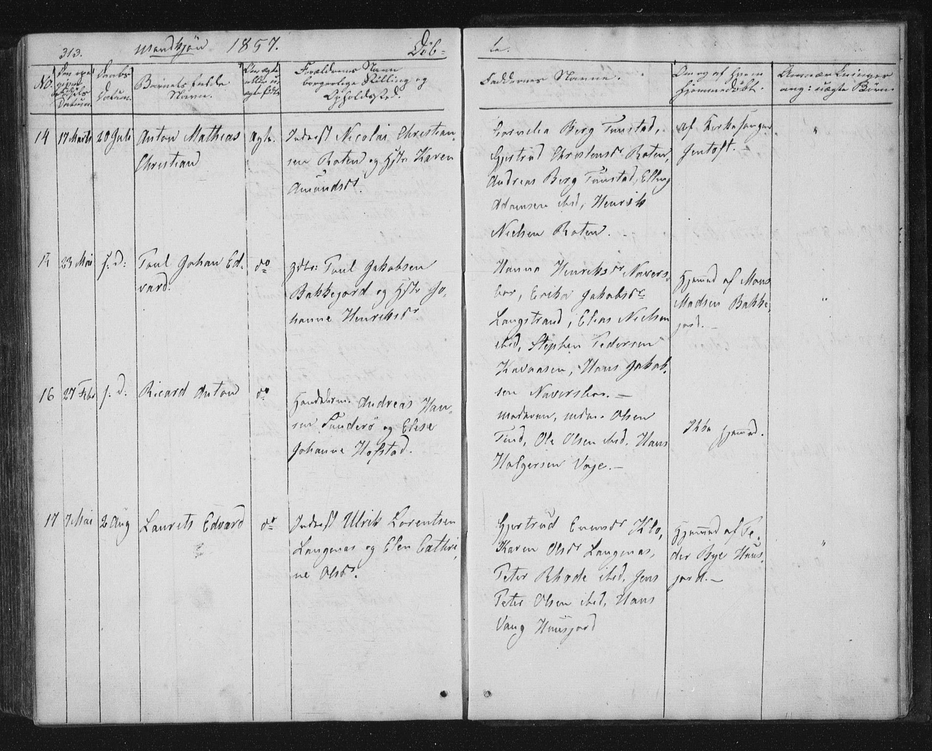 Ministerialprotokoller, klokkerbøker og fødselsregistre - Nordland, AV/SAT-A-1459/893/L1332: Parish register (official) no. 893A05, 1841-1858, p. 313