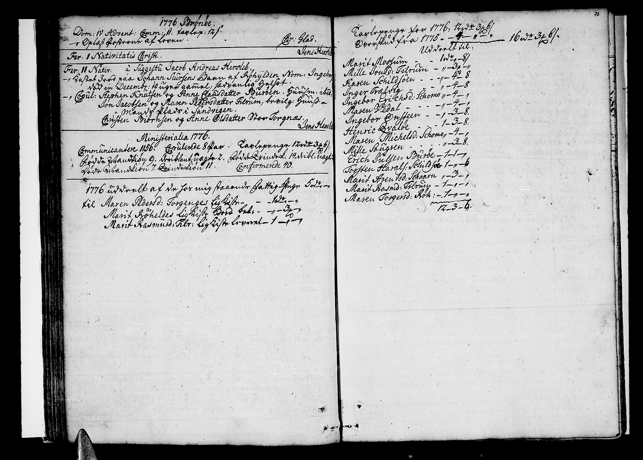 Ministerialprotokoller, klokkerbøker og fødselsregistre - Nordland, SAT/A-1459/813/L0195: Parish register (official) no. 813A05, 1752-1803, p. 70