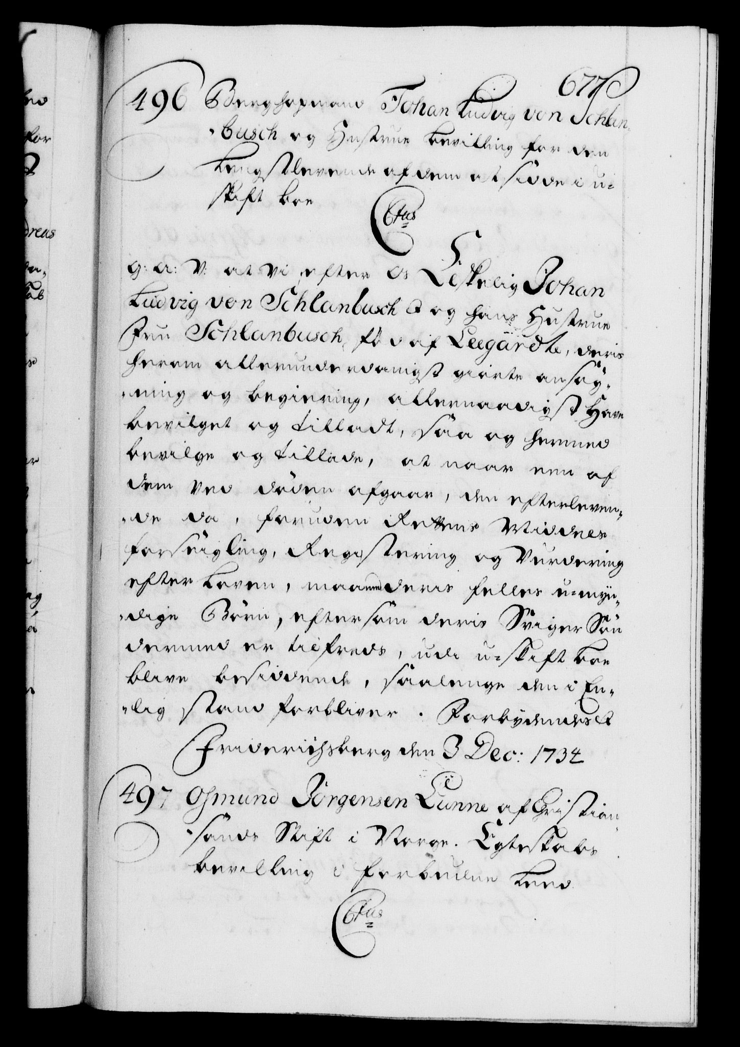 Danske Kanselli 1572-1799, AV/RA-EA-3023/F/Fc/Fca/Fcaa/L0028: Norske registre, 1733-1734, p. 677a