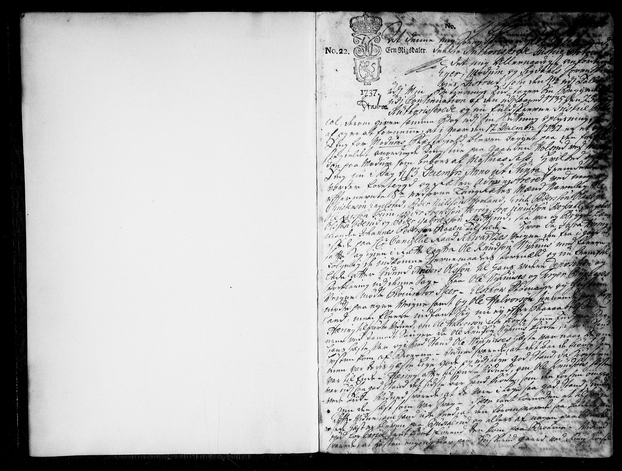 Eiker, Modum og Sigdal sorenskriveri, SAKO/A-123/F/Fa/Faa/L0072: Tingbok, 1737-1740, p. 1