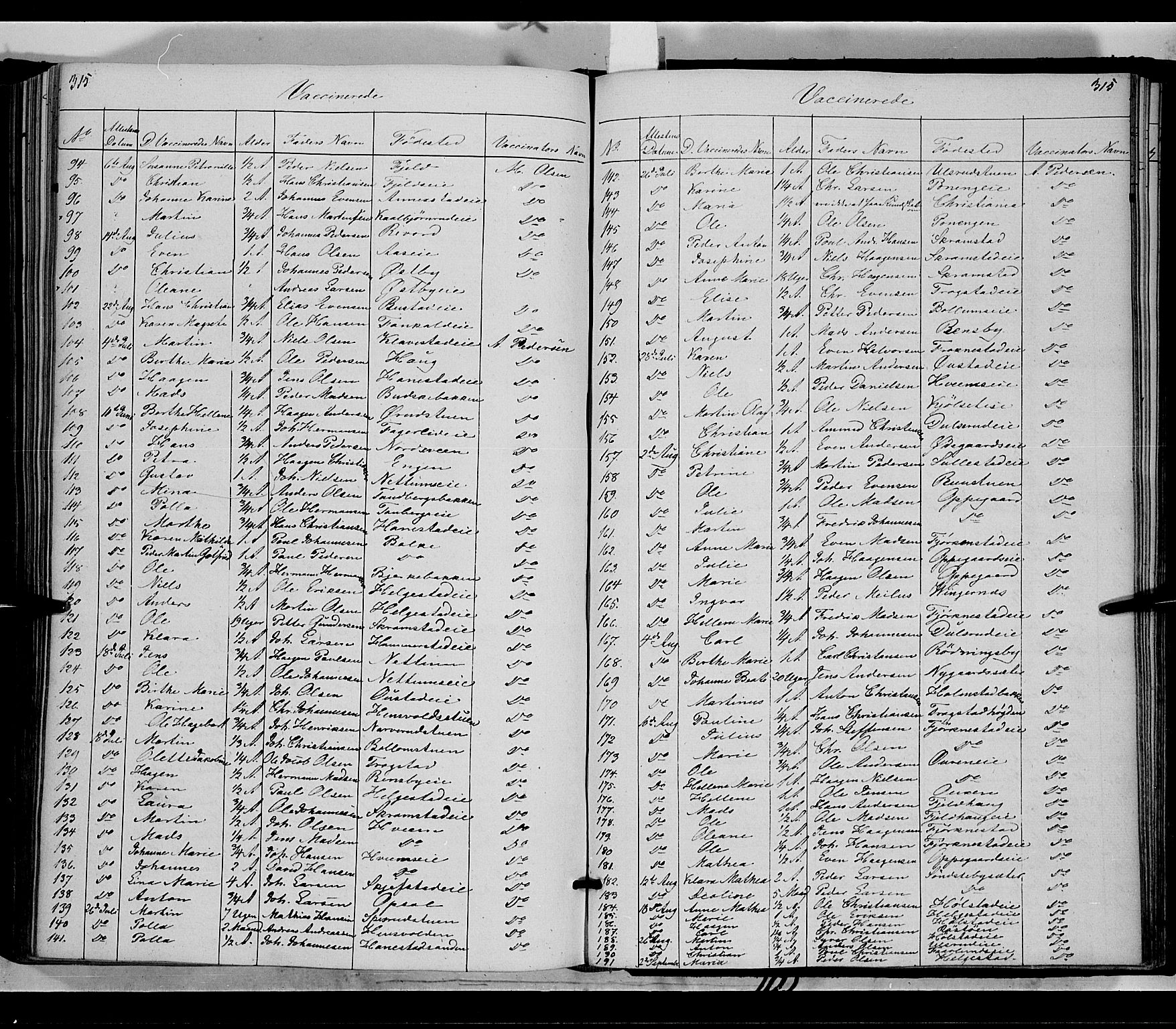 Østre Toten prestekontor, SAH/PREST-104/H/Ha/Haa/L0003: Parish register (official) no. 3, 1848-1856, p. 315
