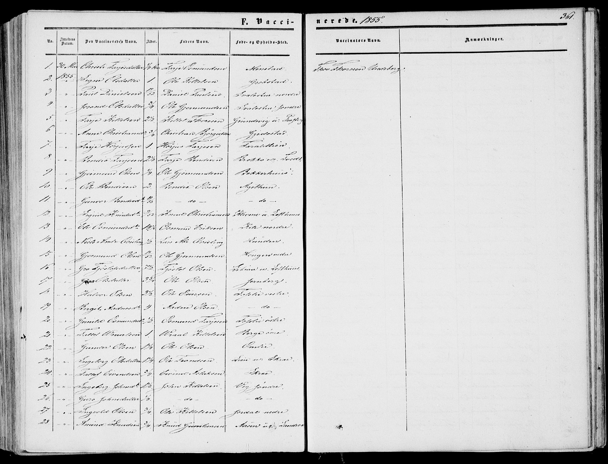 Fyresdal kirkebøker, SAKO/A-263/F/Fa/L0005: Parish register (official) no. I 5, 1855-1871, p. 361