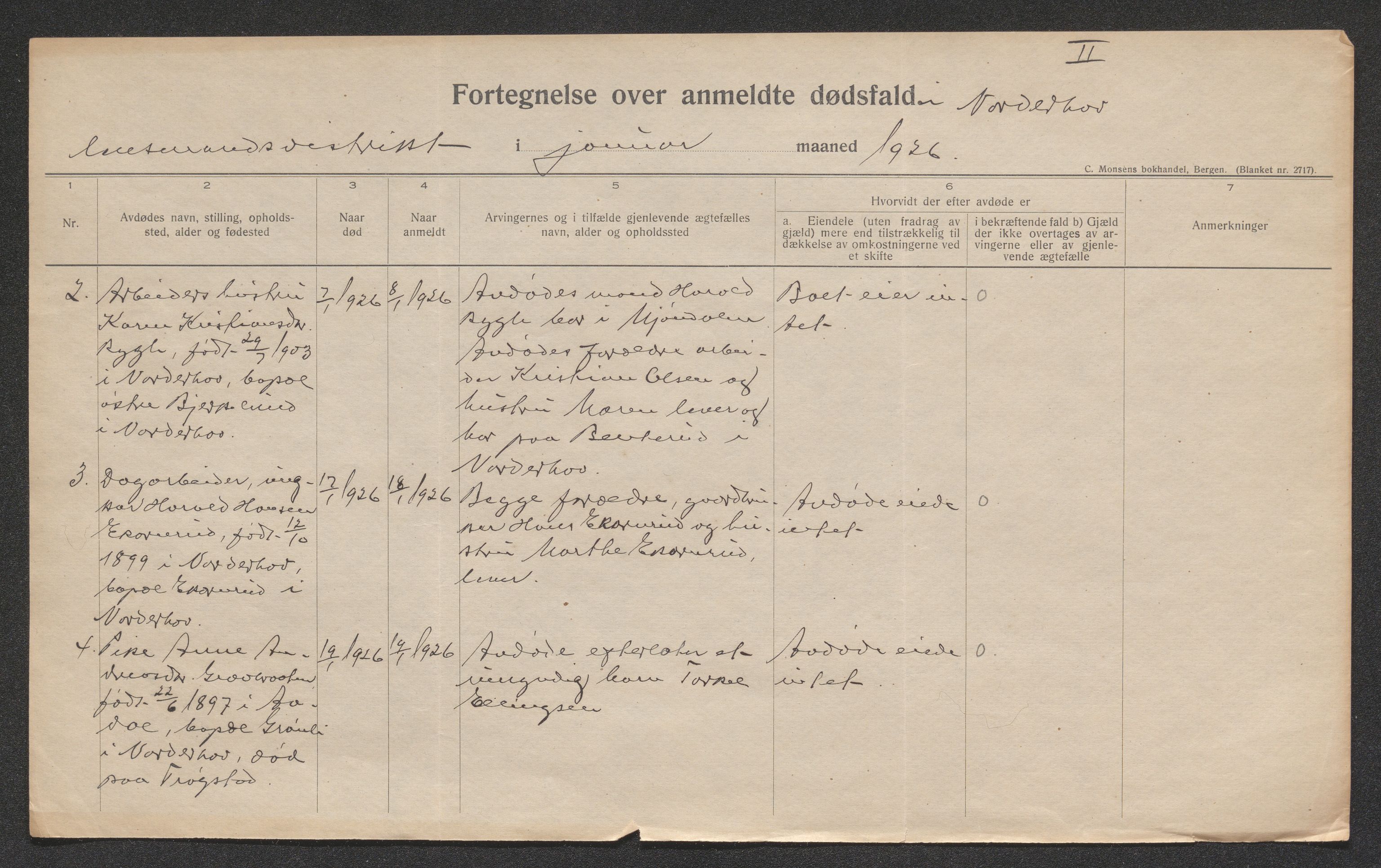 Ringerike sorenskriveri, AV/SAKO-A-105/H/Ha/Hab/L0013: Dødsfallslister Norderhov, 1924-1930