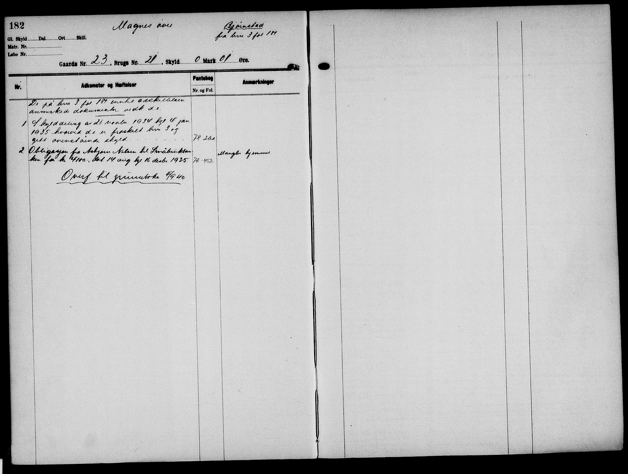 Solør tingrett, AV/SAH-TING-008/H/Ha/Hak/L0002: Mortgage register no. II, 1900-1935, p. 182