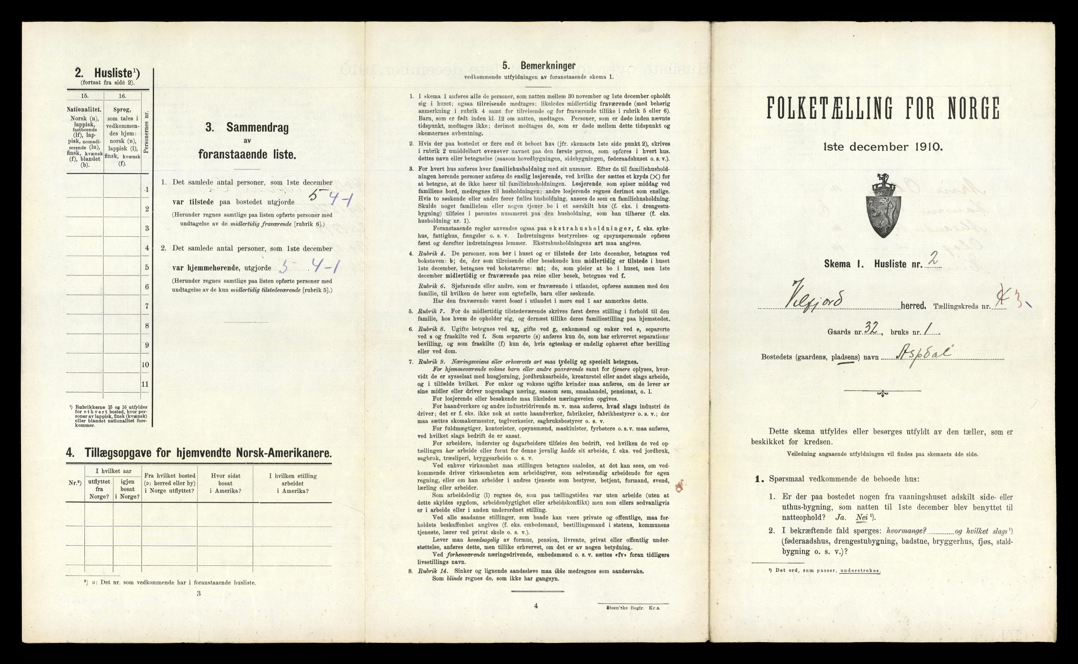 RA, 1910 census for Velfjord, 1910, p. 217