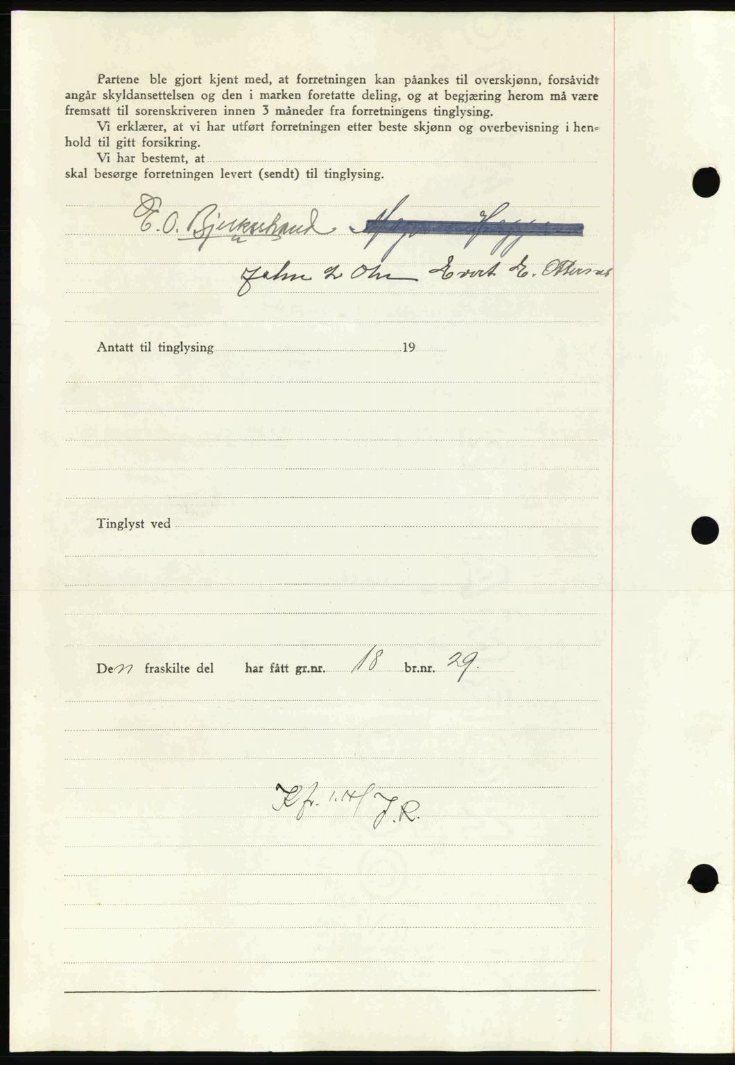 Nordmøre sorenskriveri, AV/SAT-A-4132/1/2/2Ca: Mortgage book no. A95, 1943-1943, Diary no: : 656/1943