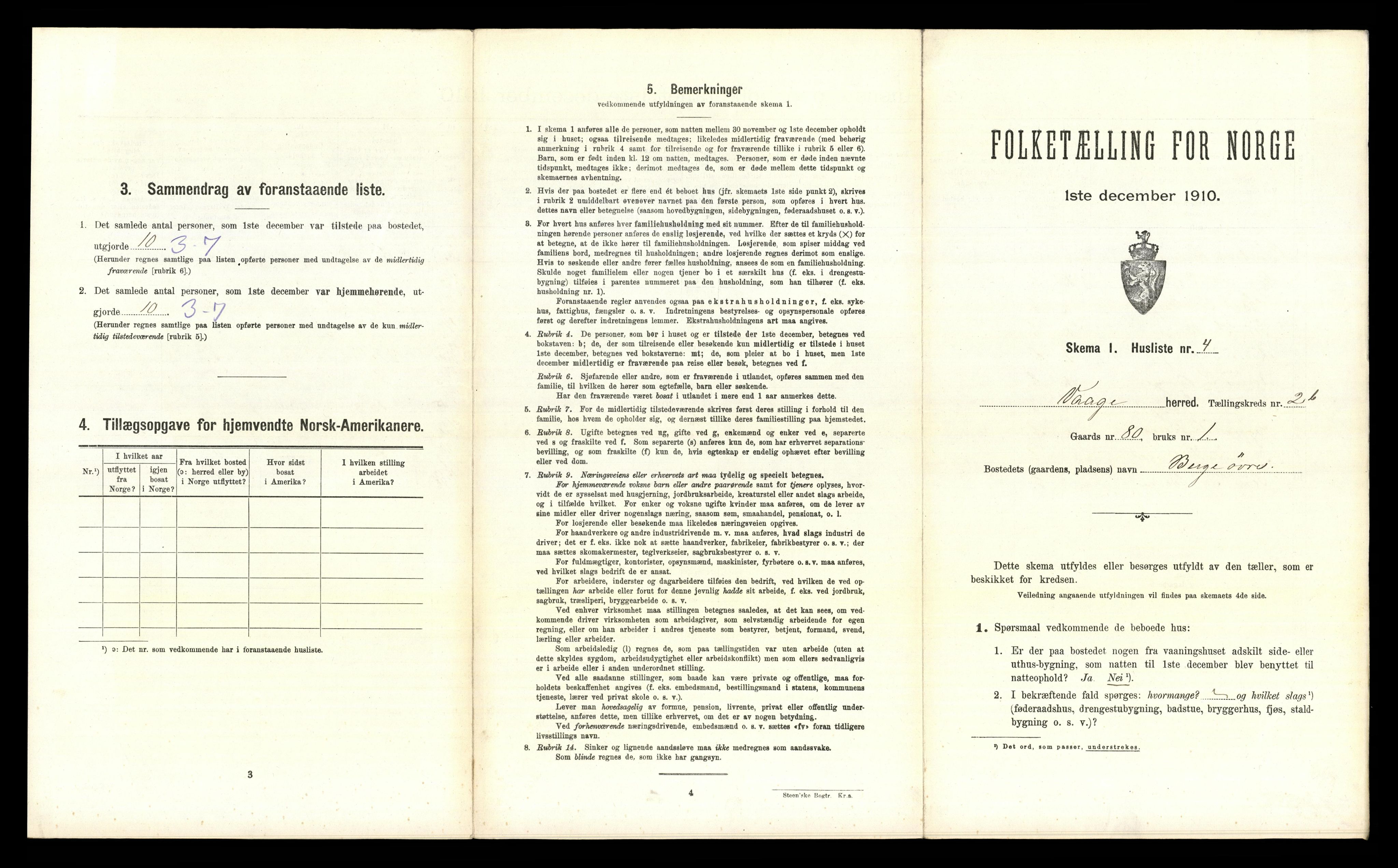 RA, 1910 census for Vågå, 1910, p. 865