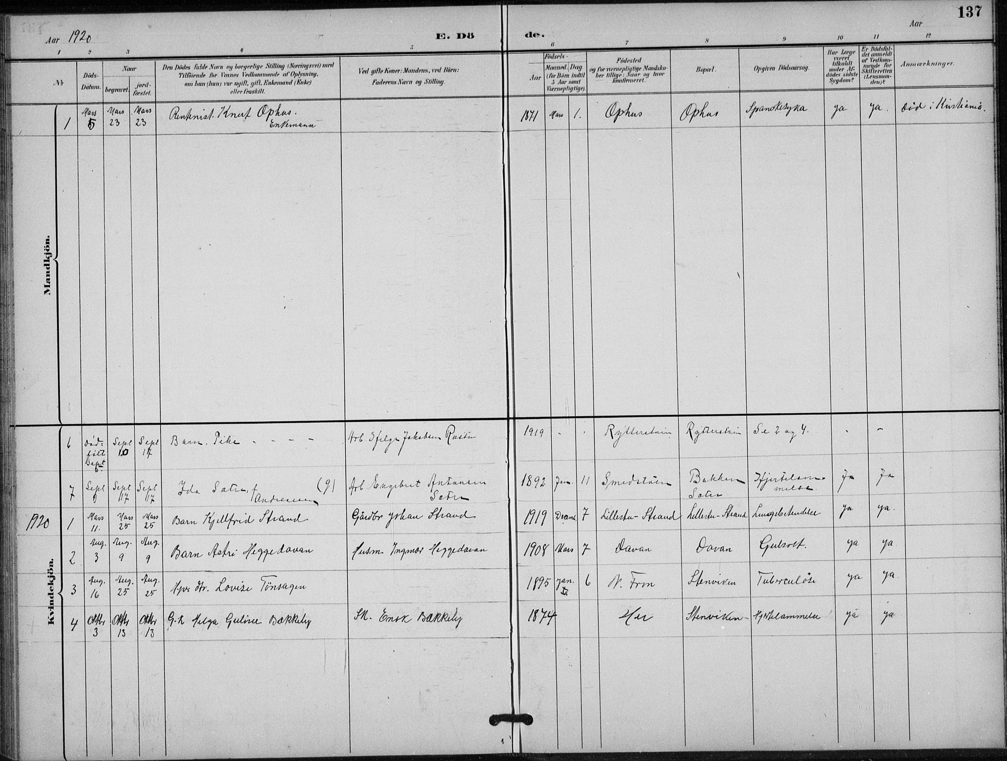 Stor-Elvdal prestekontor, SAH/PREST-052/H/Ha/Hab/L0004: Parish register (copy) no. 4, 1895-1938, p. 137