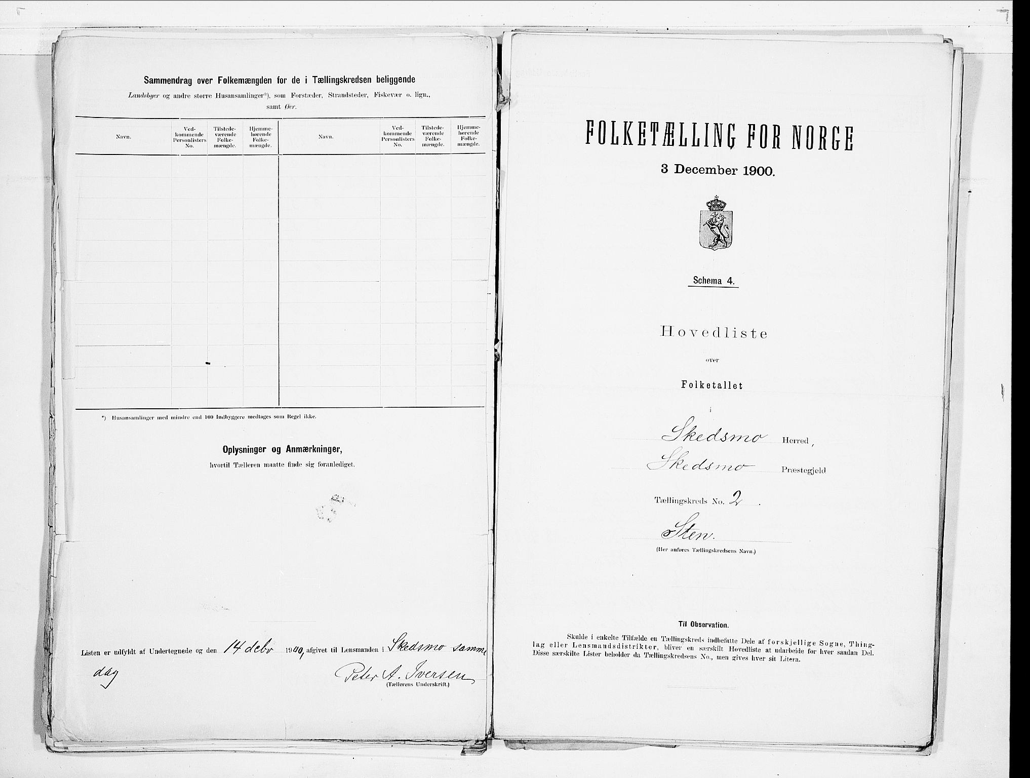 SAO, 1900 census for Skedsmo, 1900, p. 8