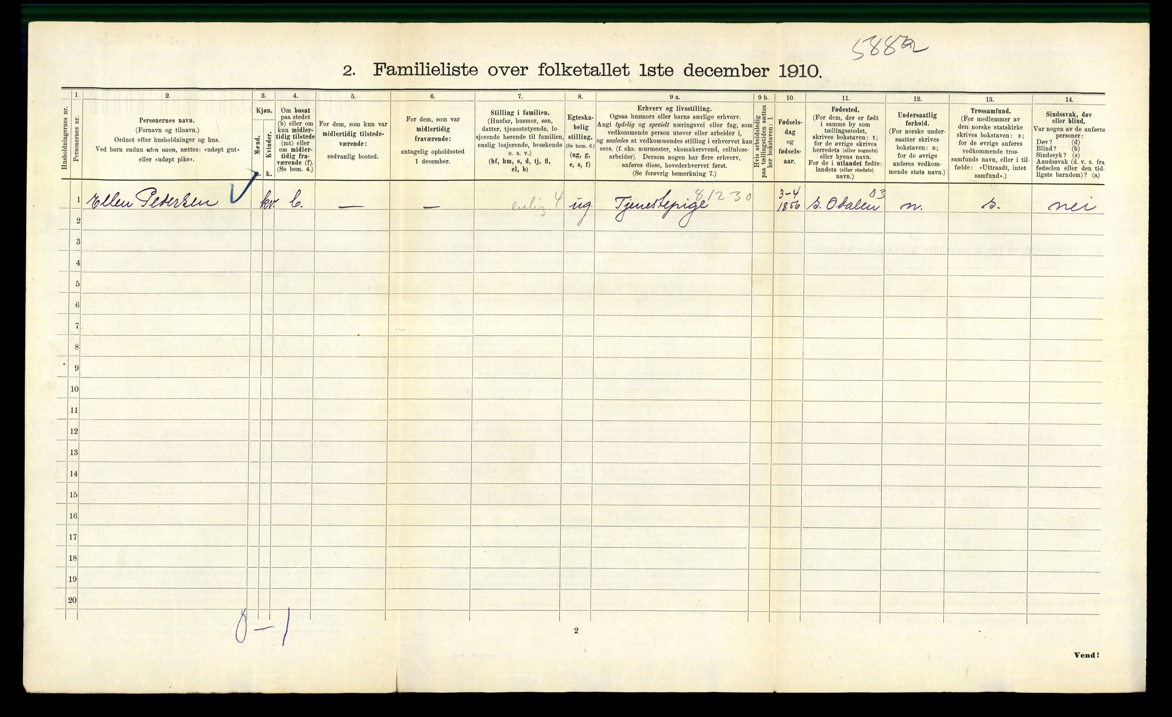 RA, 1910 census for Kristiania, 1910, p. 55786