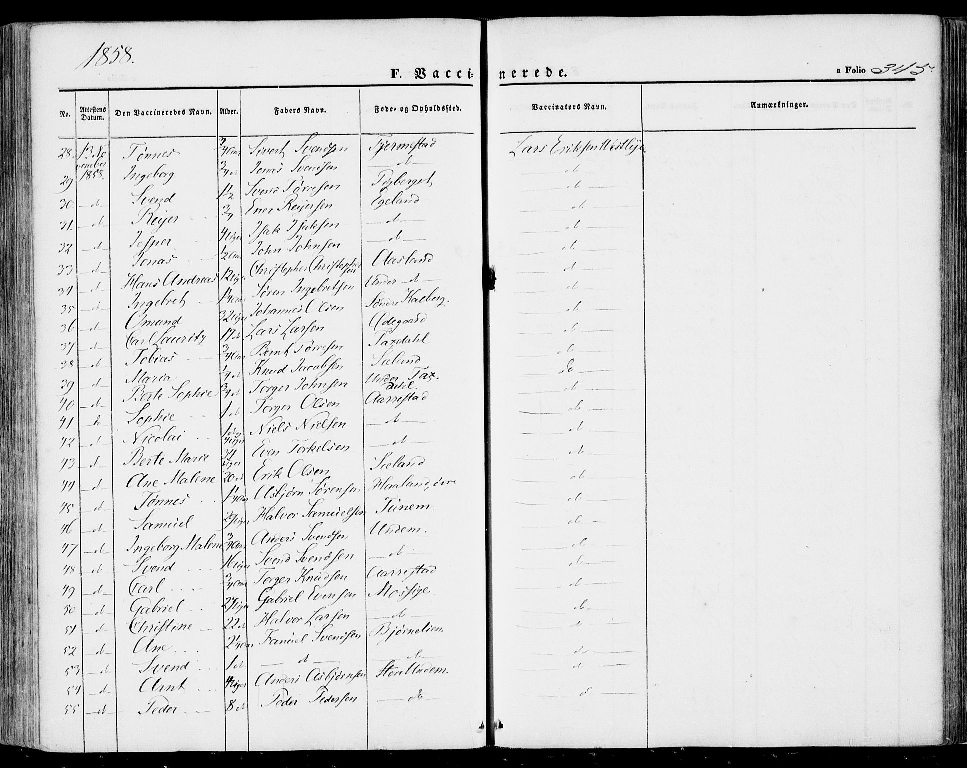 Lye sokneprestkontor, AV/SAST-A-101794/001/30BA/L0007: Parish register (official) no. A 6, 1856-1871, p. 345