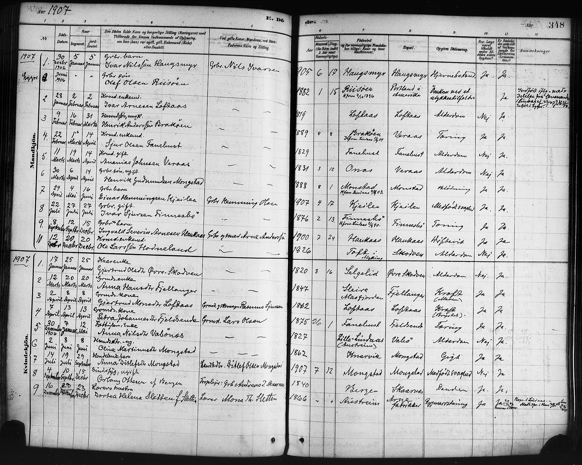 Lindås Sokneprestembete, SAB/A-76701/H/Haa: Parish register (official) no. A 19, 1878-1912, p. 348