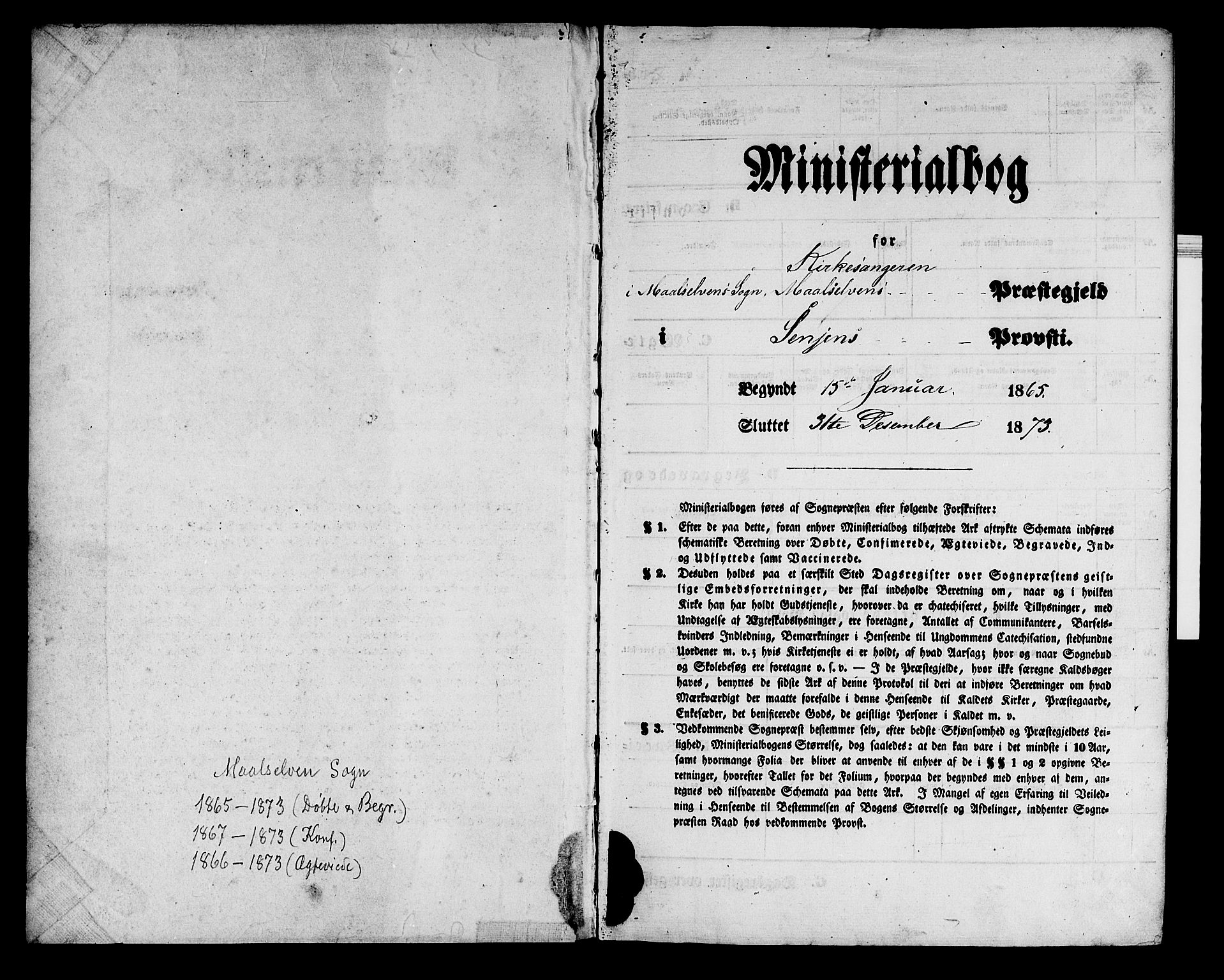 Målselv sokneprestembete, SATØ/S-1311/G/Ga/Gab/L0002klokker: Parish register (copy) no. 2, 1865-1873